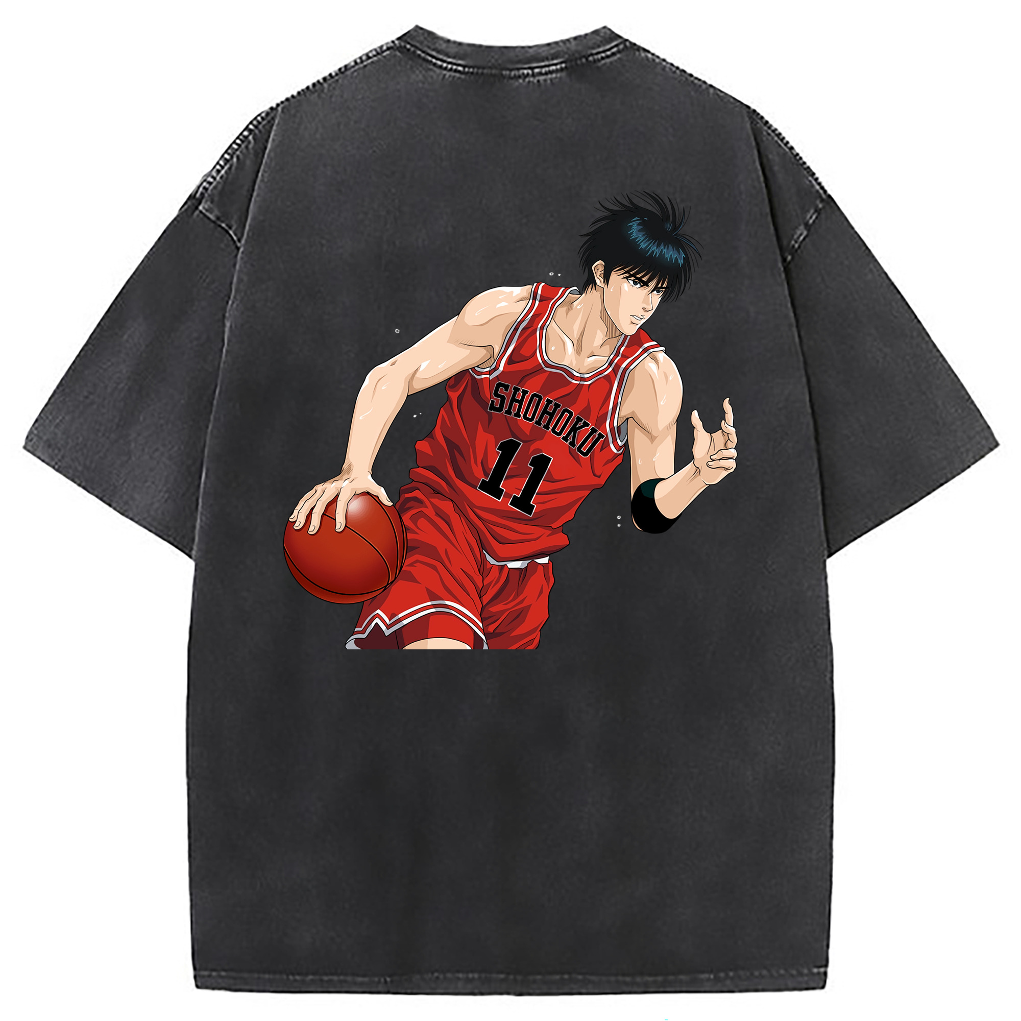 （画像用） SLAM DUNK／スラムダンク 綿100% ヴィンテージ風 半袖Tシャツ（背面プリント）