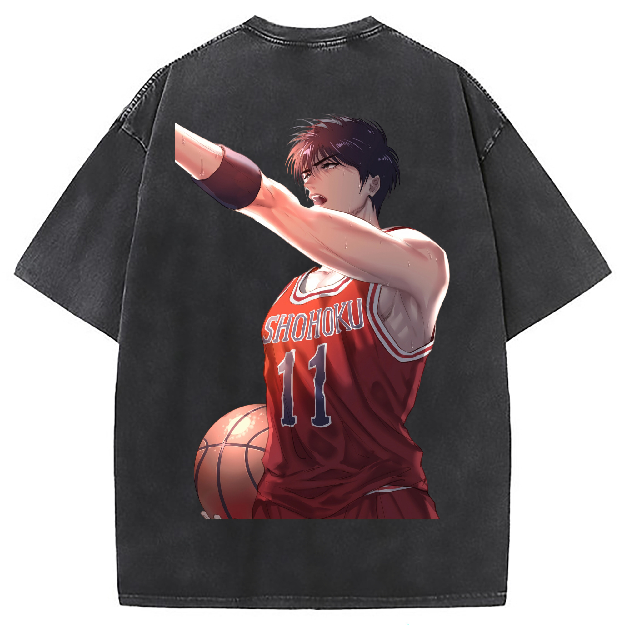 （画像用） SLAM DUNK／スラムダンク 綿100% ヴィンテージ風 半袖Tシャツ（背面プリント）