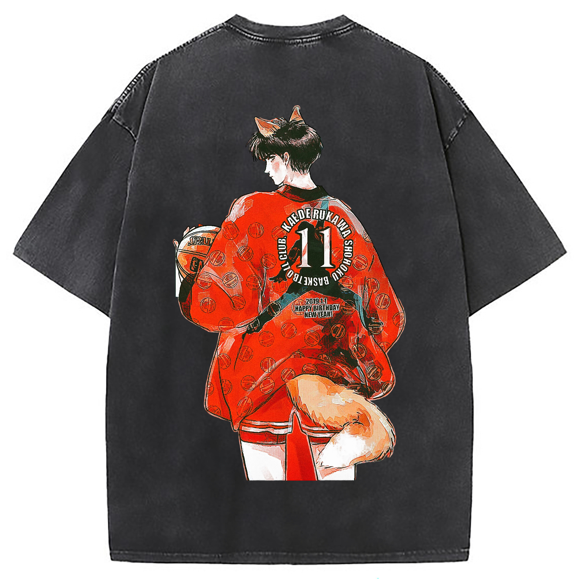 （画像用） SLAM DUNK／スラムダンク 綿100% ヴィンテージ風 半袖Tシャツ（背面プリント）