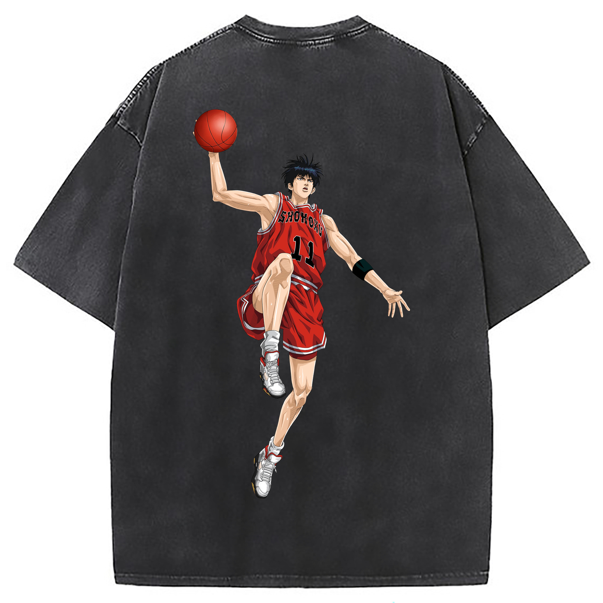 （画像用） SLAM DUNK／スラムダンク 綿100% ヴィンテージ風 半袖Tシャツ（背面プリント）