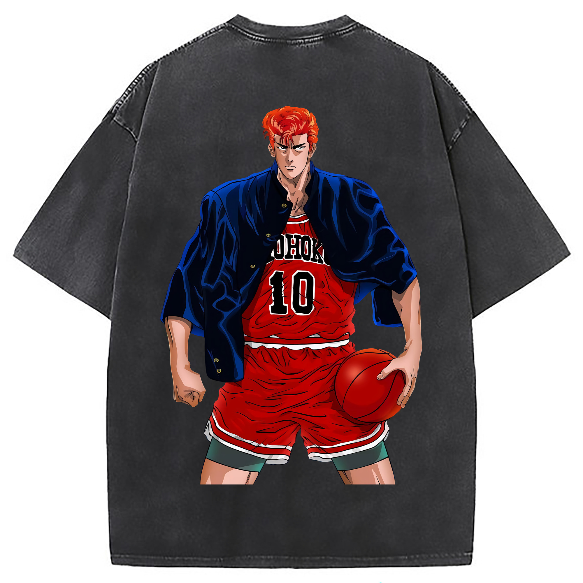 （画像用） SLAM DUNK／スラムダンク 綿100% ヴィンテージ風 半袖Tシャツ（背面プリント）