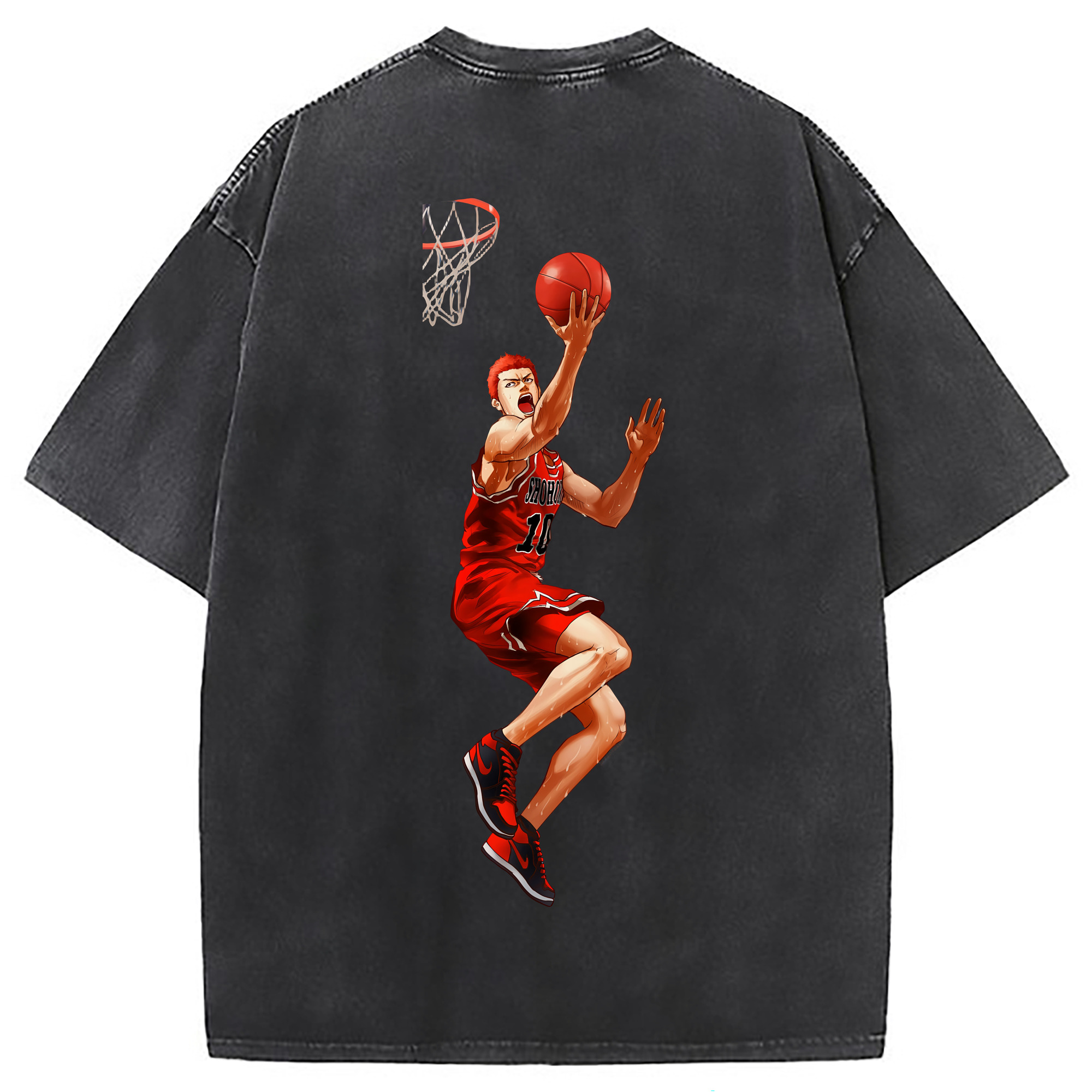 （画像用） SLAM DUNK／スラムダンク 綿100% ヴィンテージ風 半袖Tシャツ（背面プリント）