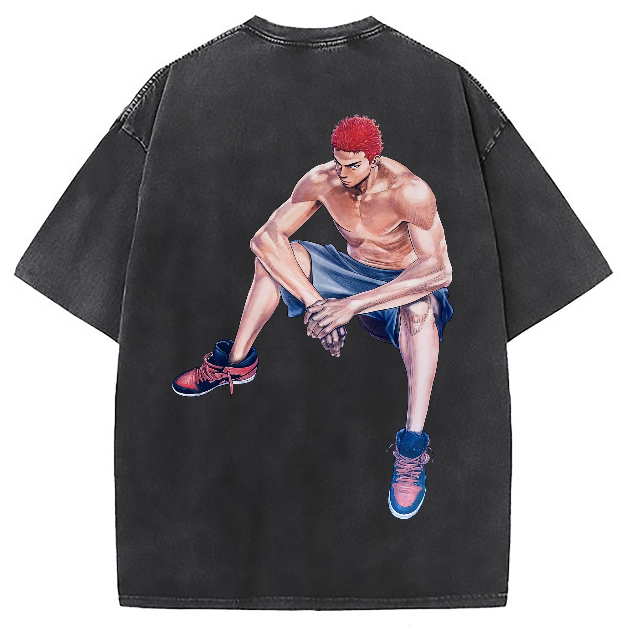 （画像用） SLAM DUNK／スラムダンク 綿100% ヴィンテージ風 半袖Tシャツ（背面プリント）