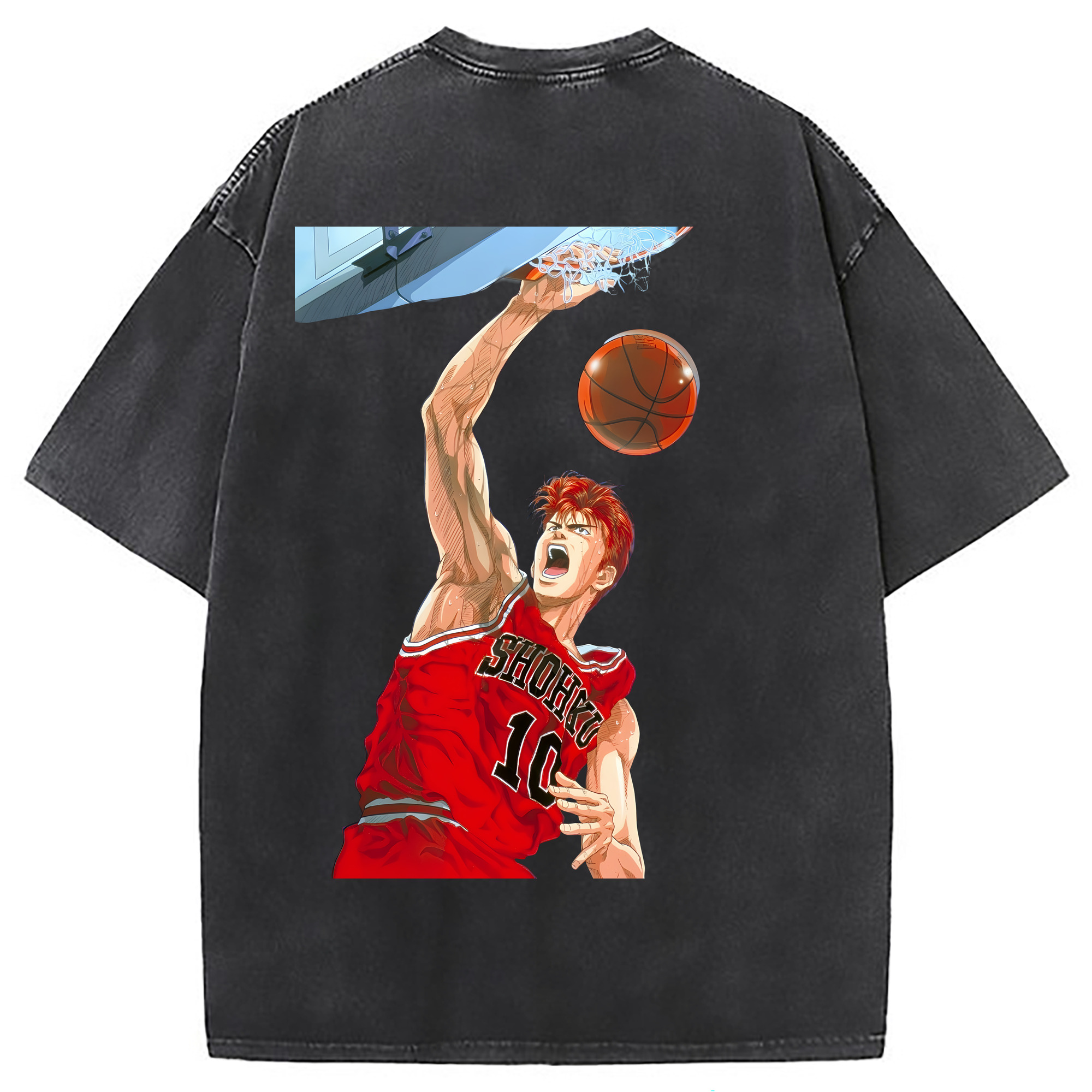 （画像用） SLAM DUNK／スラムダンク 綿100% ヴィンテージ風 半袖Tシャツ（背面プリント）