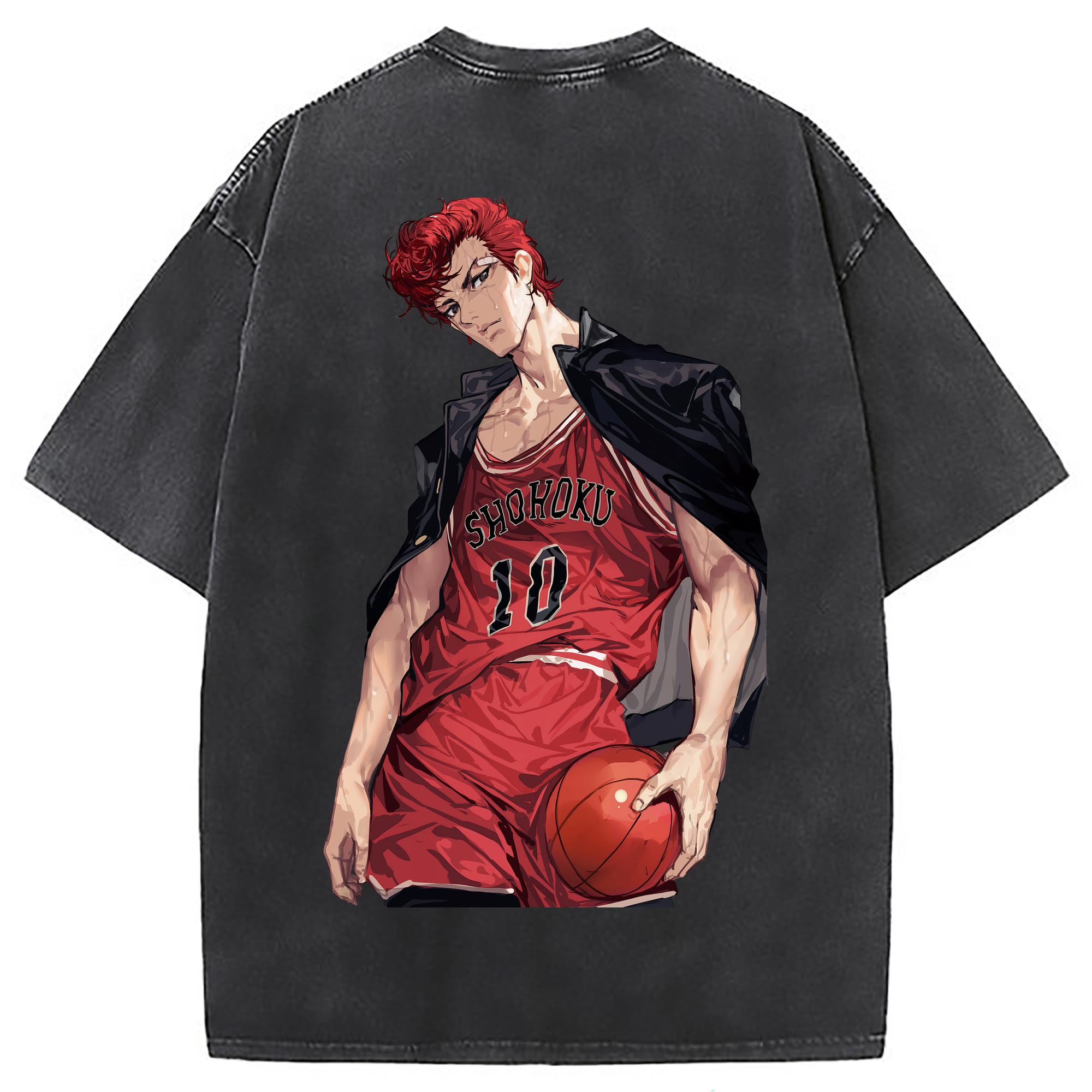 （画像用） SLAM DUNK／スラムダンク 綿100% ヴィンテージ風 半袖Tシャツ（背面プリント）