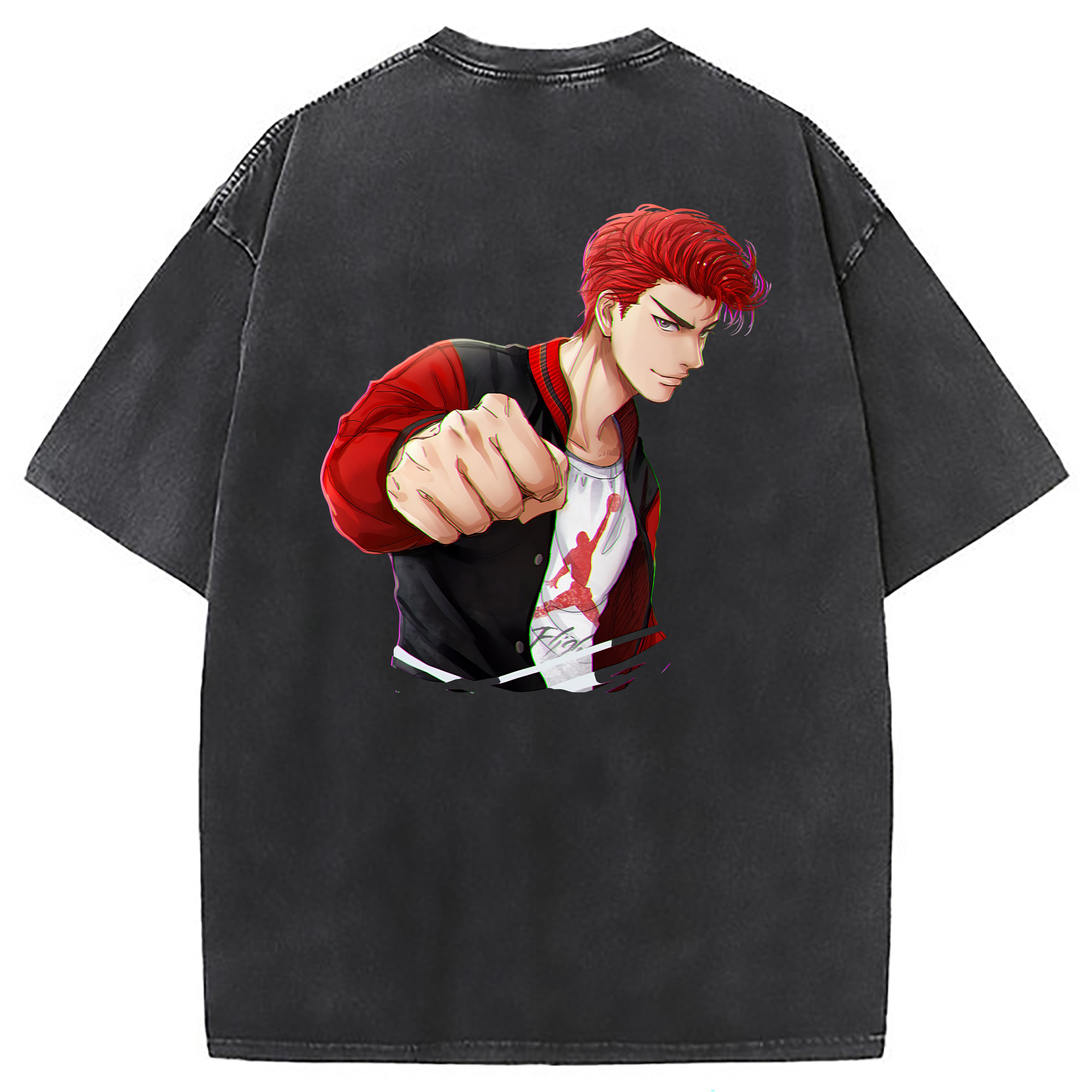 （画像用） SLAM DUNK／スラムダンク 綿100% ヴィンテージ風 半袖Tシャツ（背面プリント）