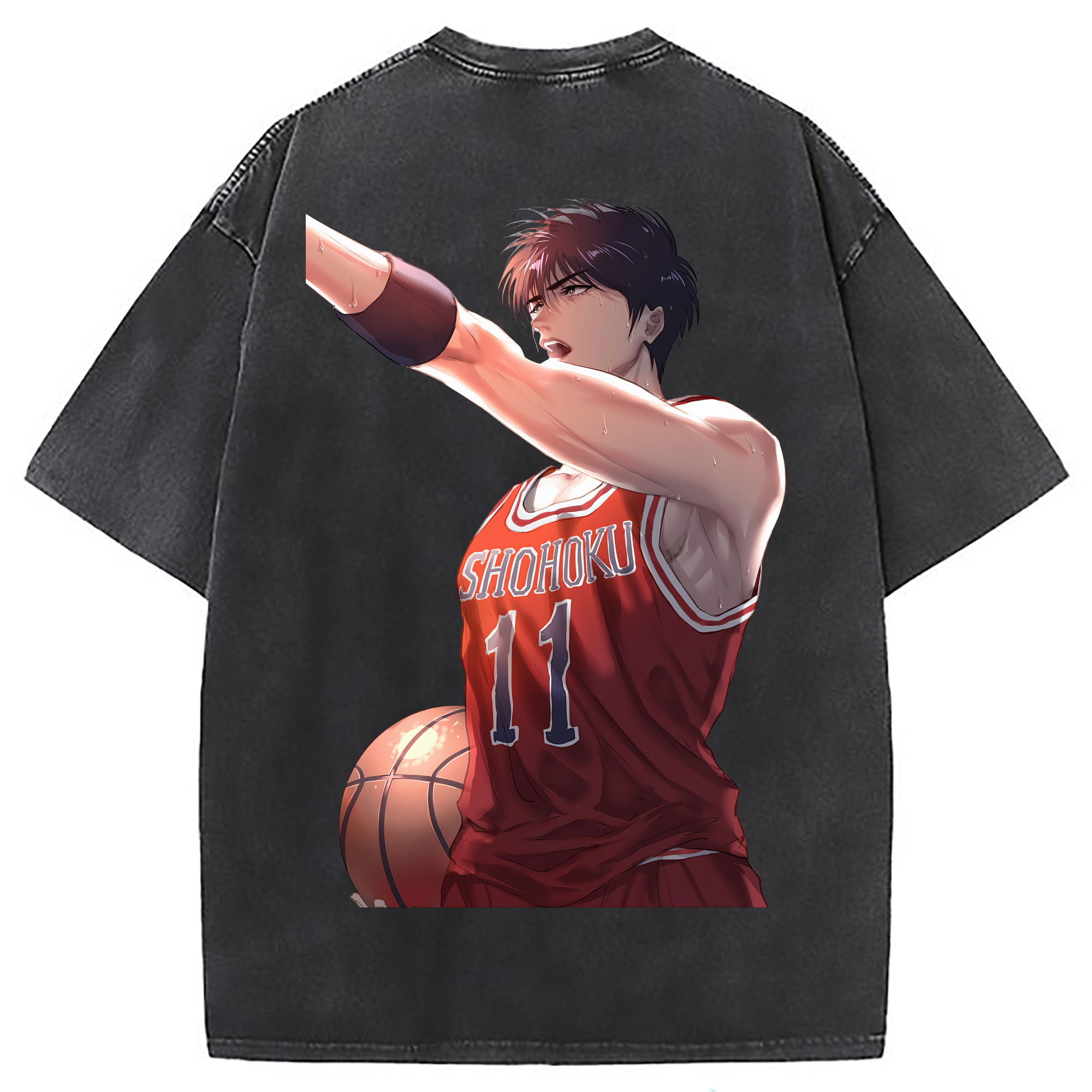 （画像用） SLAM DUNK／スラムダンク 綿100% ヴィンテージ風 半袖Tシャツ（背面プリント）