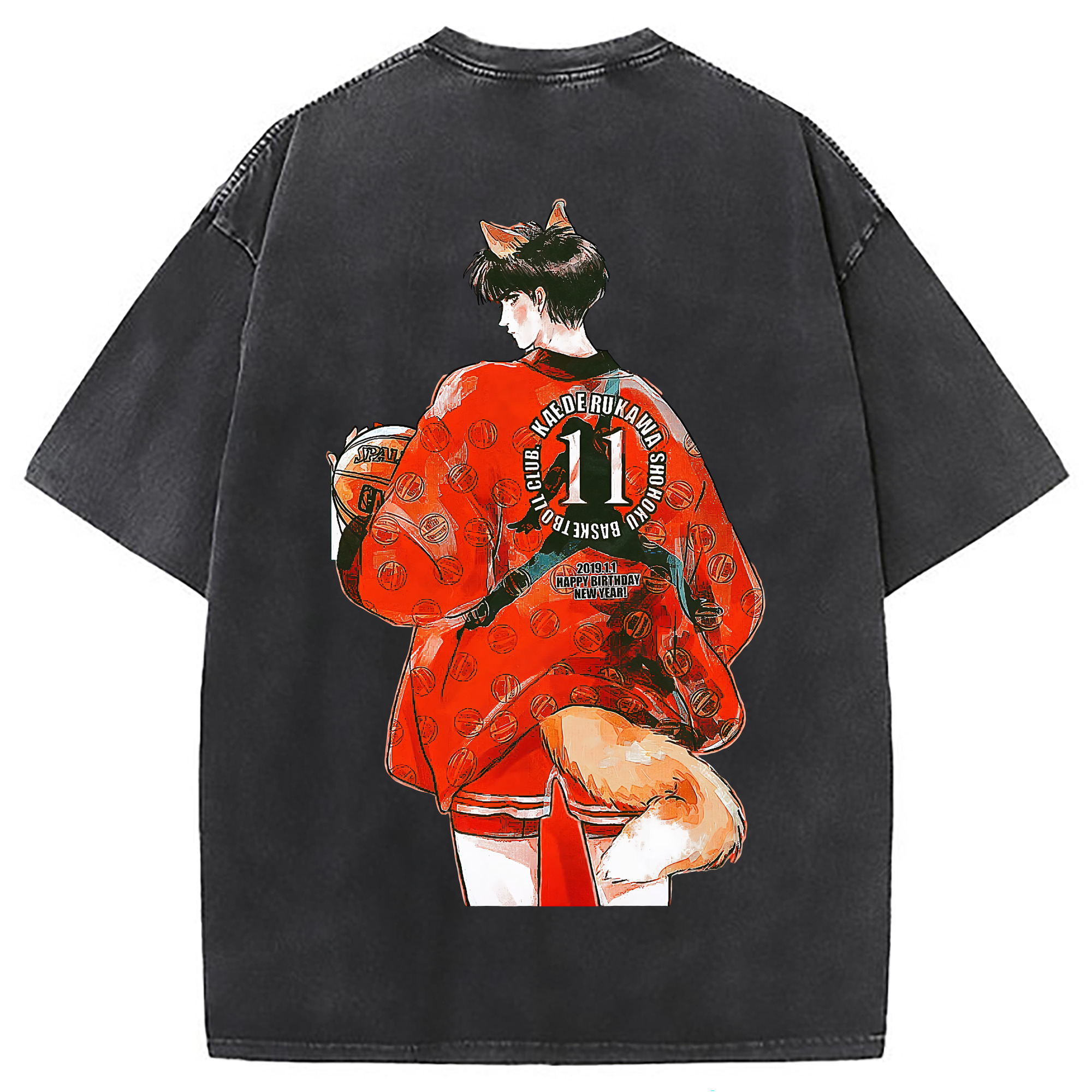 （画像用） SLAM DUNK／スラムダンク 綿100% ヴィンテージ風 半袖Tシャツ（背面プリント）