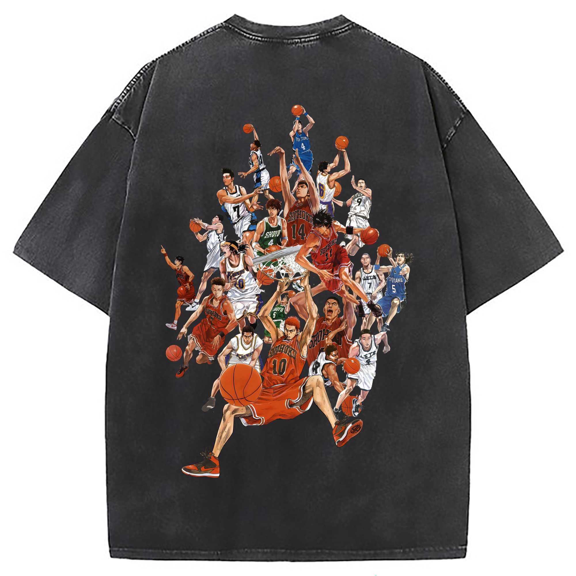 （画像用） SLAM DUNK／スラムダンク 綿100% ヴィンテージ風 半袖Tシャツ（背面プリント）