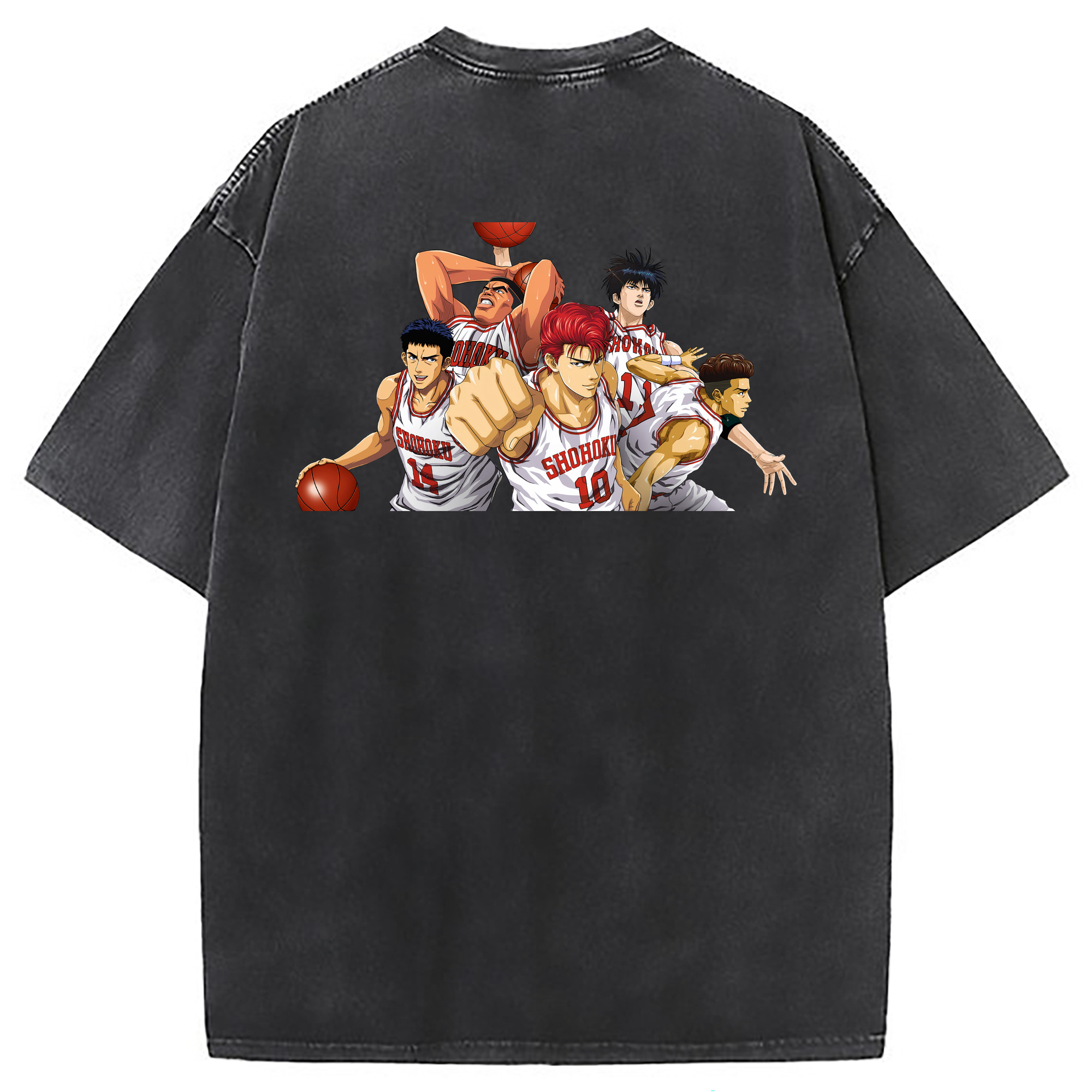 （画像用） SLAM DUNK／スラムダンク 綿100% ヴィンテージ風 半袖Tシャツ（背面プリント）