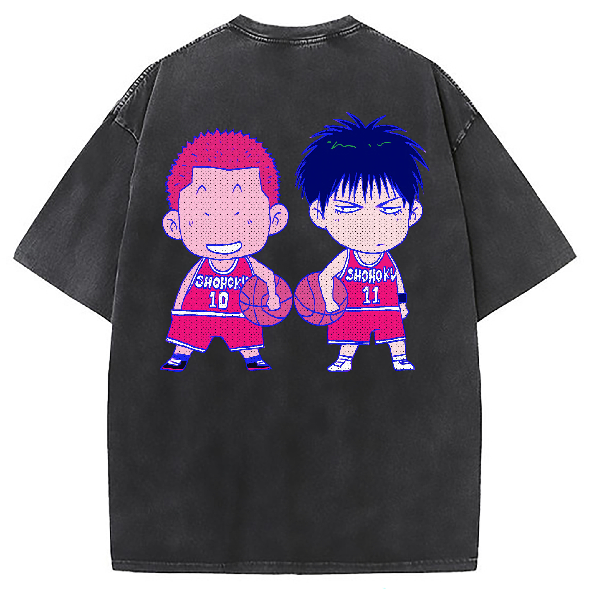 （画像用） SLAM DUNK／スラムダンク 綿100% ヴィンテージ風 半袖Tシャツ（背面プリント）