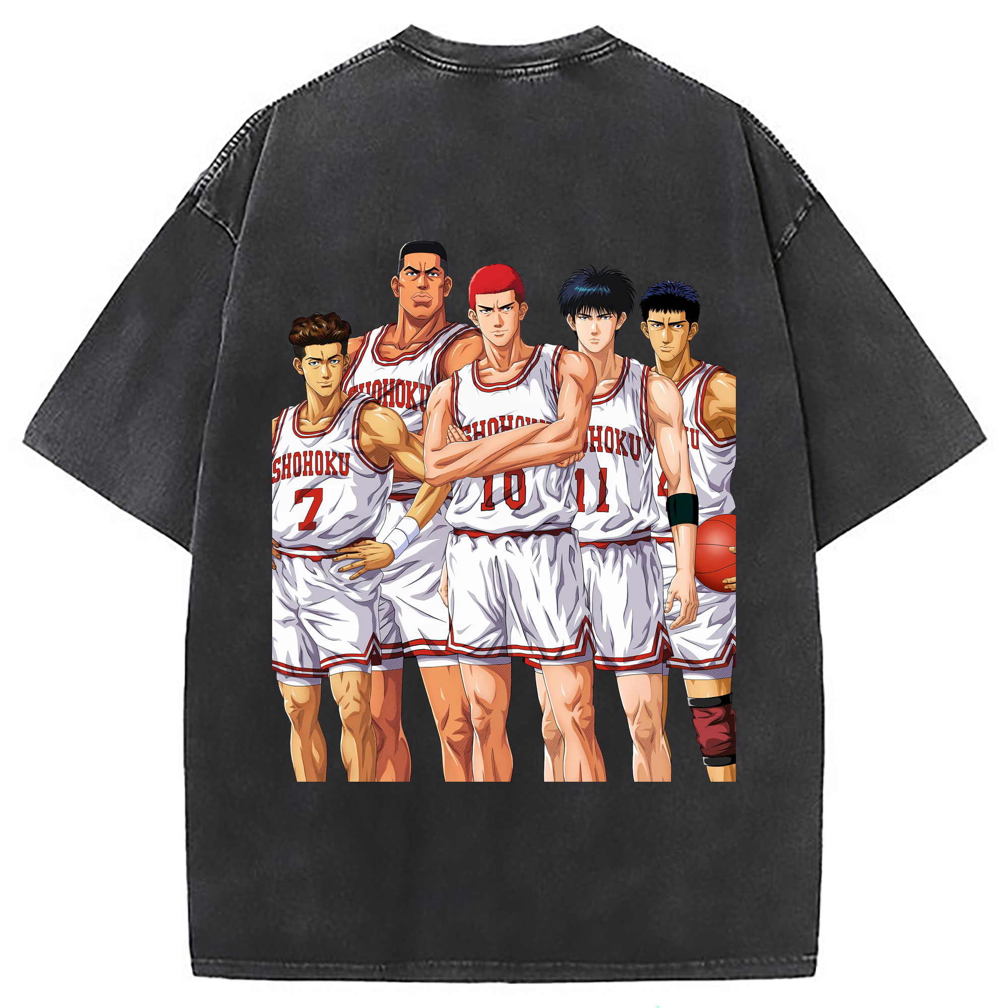 （画像用） SLAM DUNK／スラムダンク 綿100% ヴィンテージ風 半袖Tシャツ（背面プリント）