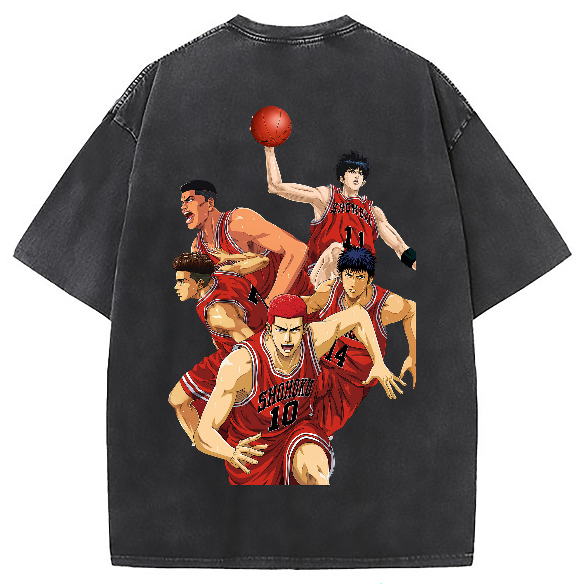 （画像用） SLAM DUNK／スラムダンク 綿100% ヴィンテージ風 半袖Tシャツ（背面プリント）