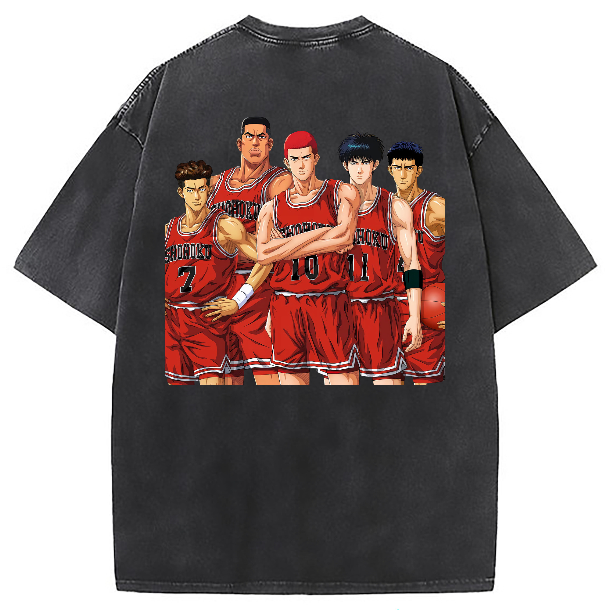 （画像用） SLAM DUNK／スラムダンク 綿100% ヴィンテージ風 半袖Tシャツ（背面プリント）