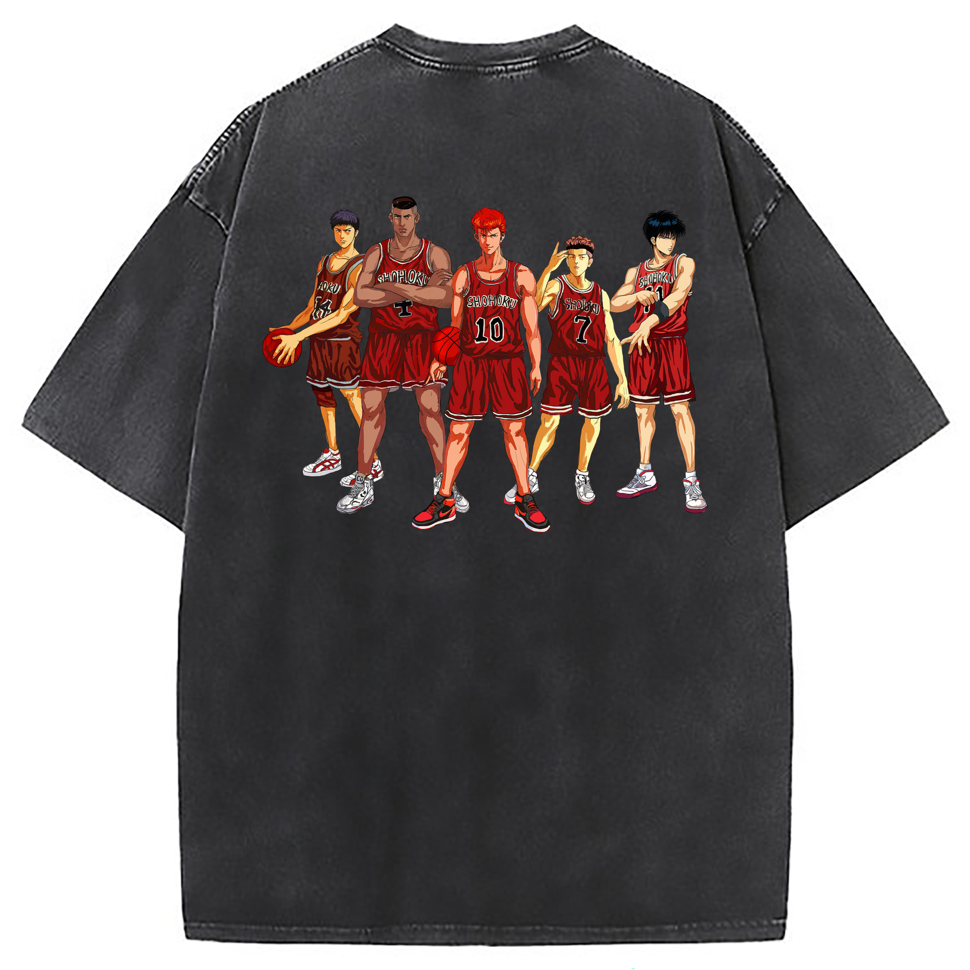（画像用） SLAM DUNK／スラムダンク 綿100% ヴィンテージ風 半袖Tシャツ（背面プリント）