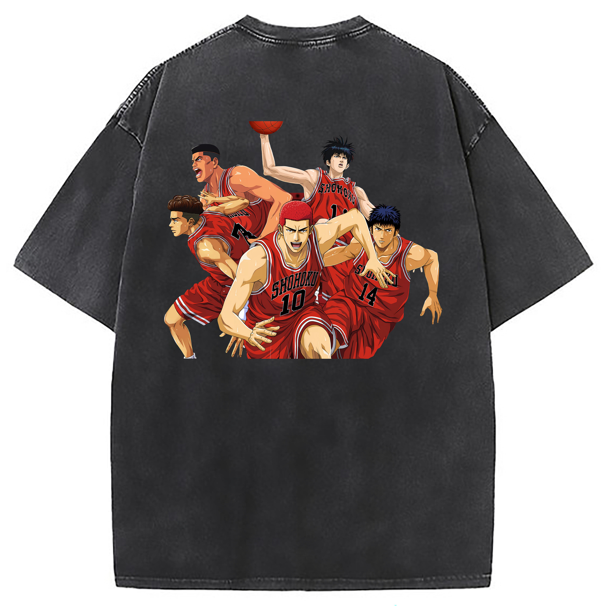 （画像用） SLAM DUNK／スラムダンク 綿100% ヴィンテージ風 半袖Tシャツ（背面プリント）