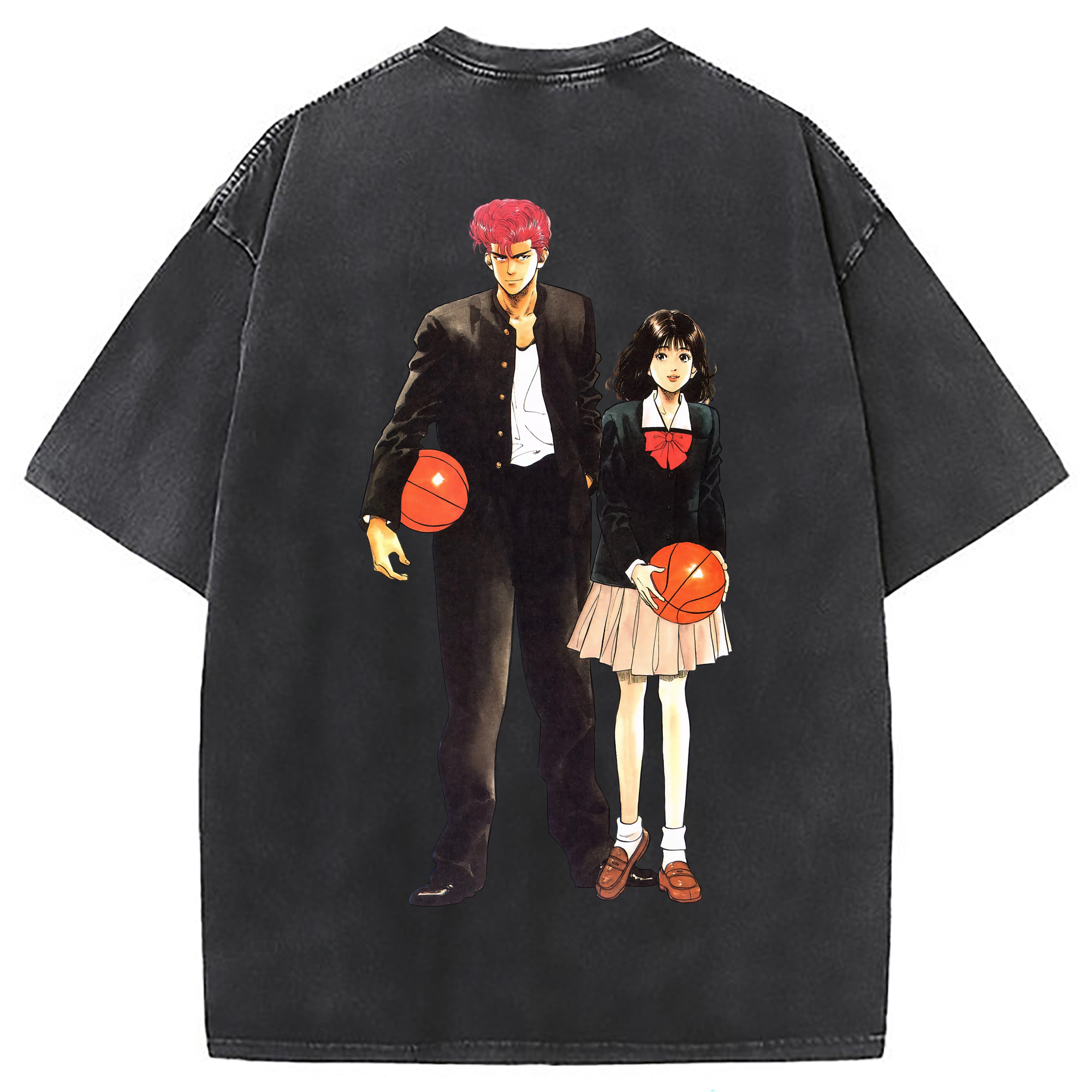 （画像用） SLAM DUNK／スラムダンク 綿100% ヴィンテージ風 半袖Tシャツ（背面プリント）