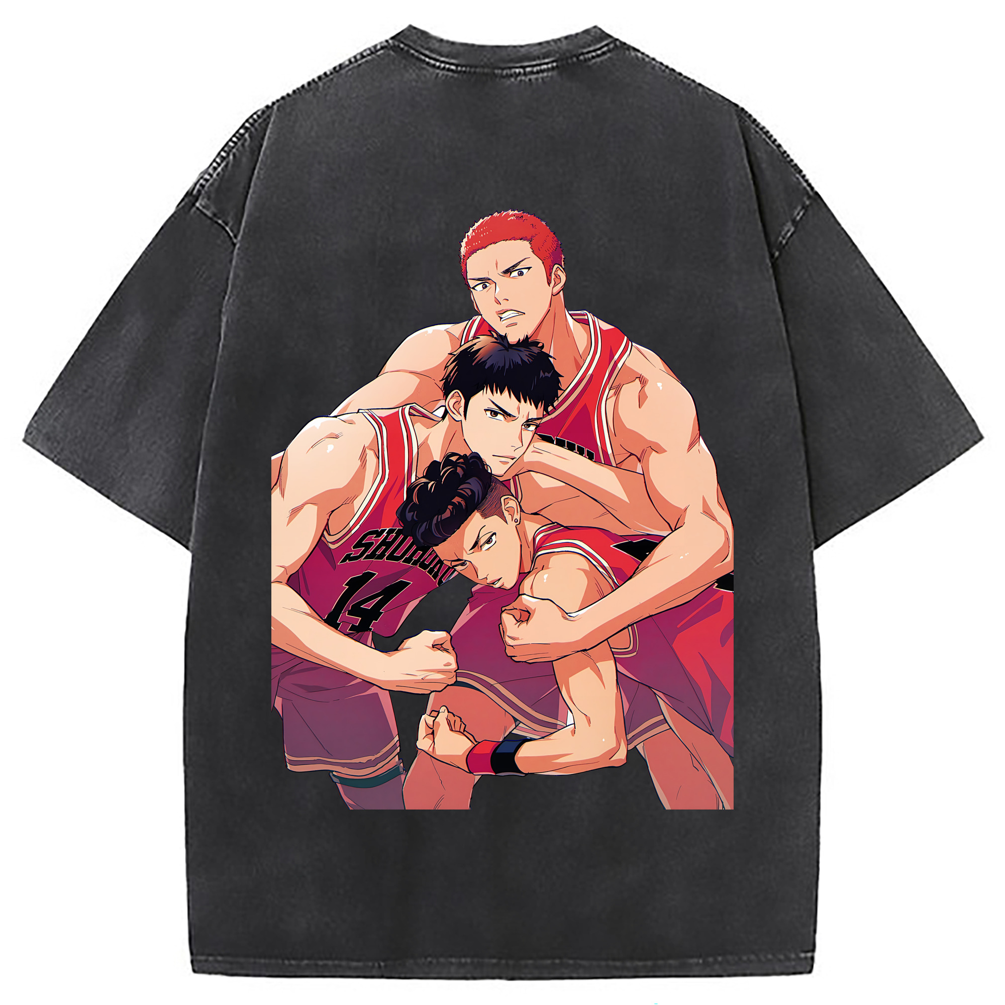 （画像用） SLAM DUNK／スラムダンク 綿100% ヴィンテージ風 半袖Tシャツ（背面プリント）