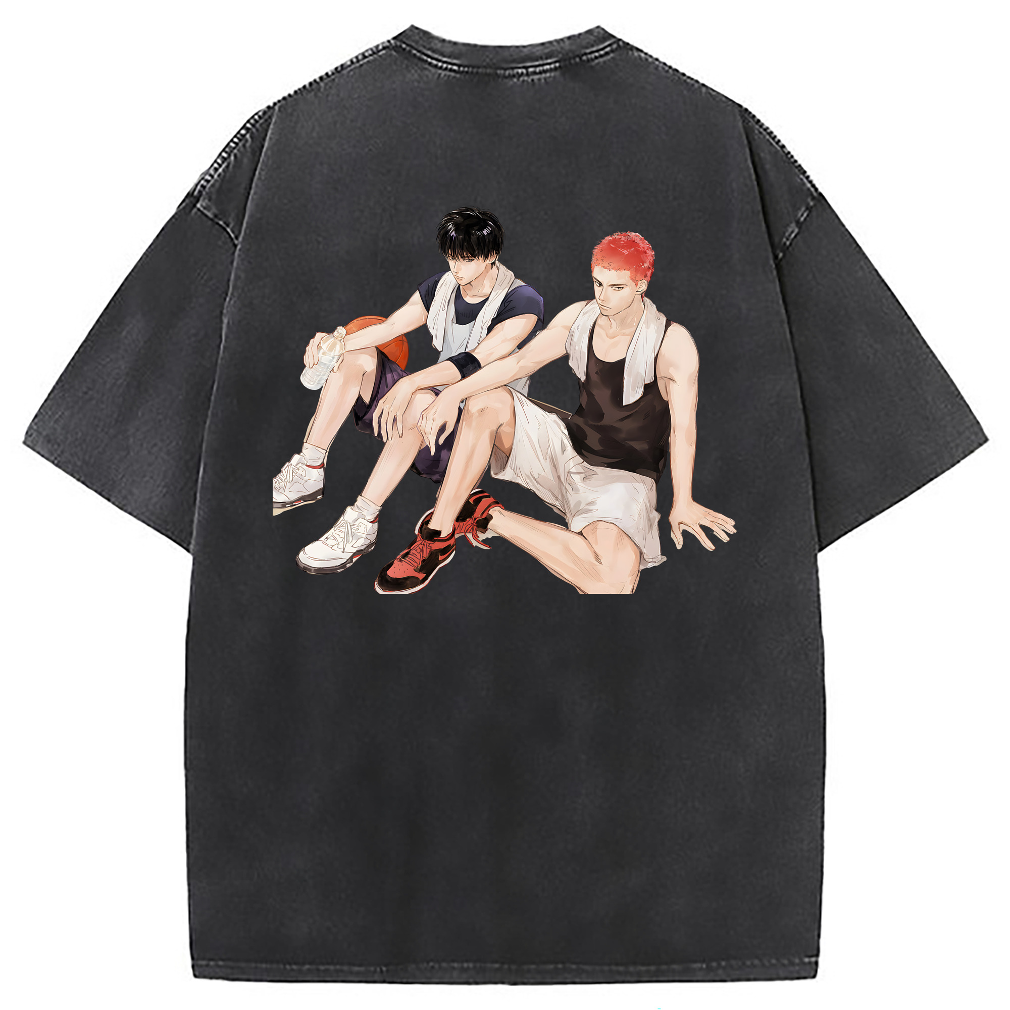 （画像用） SLAM DUNK／スラムダンク 綿100% ヴィンテージ風 半袖Tシャツ（背面プリント）