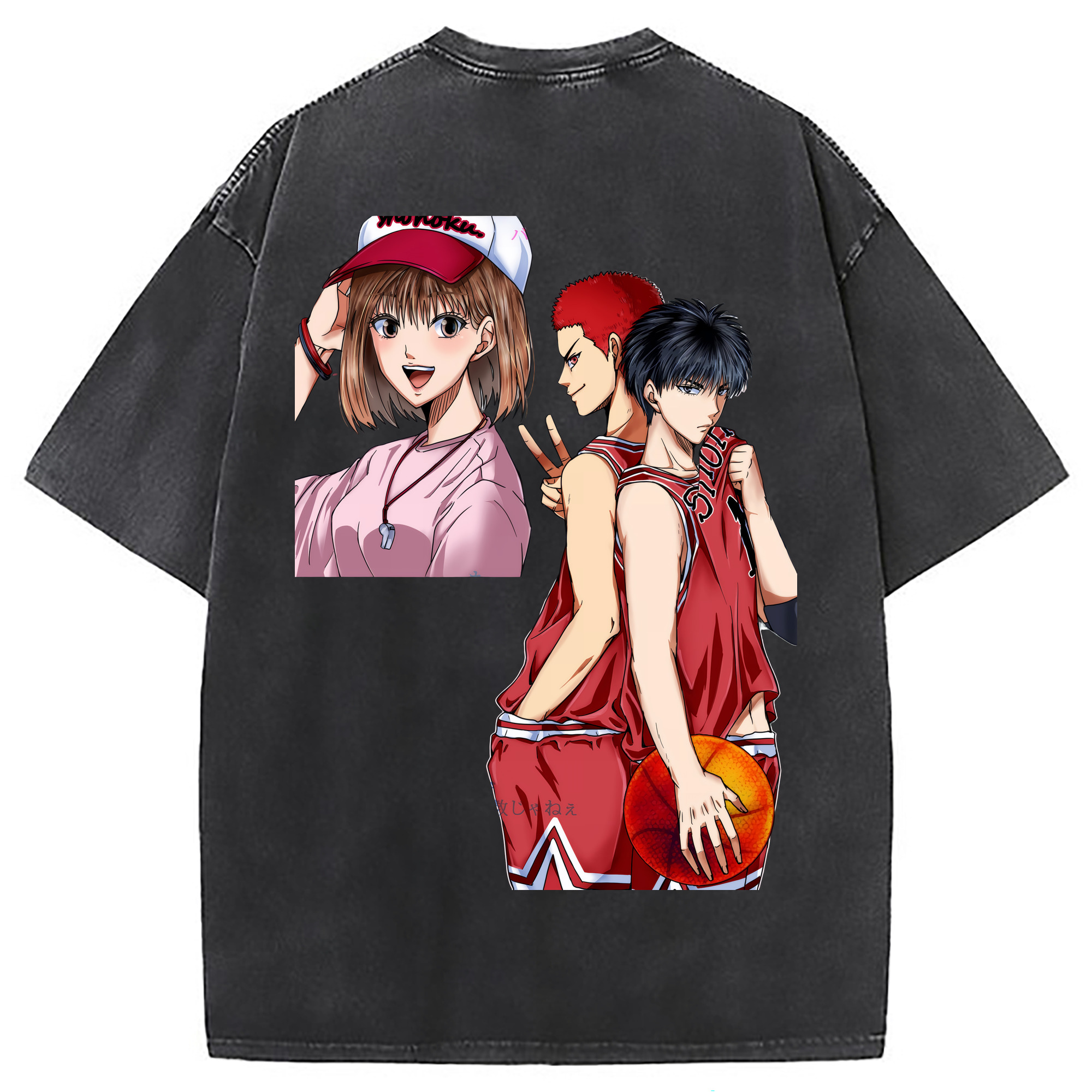 （画像用） SLAM DUNK／スラムダンク 綿100% ヴィンテージ風 半袖Tシャツ（背面プリント）