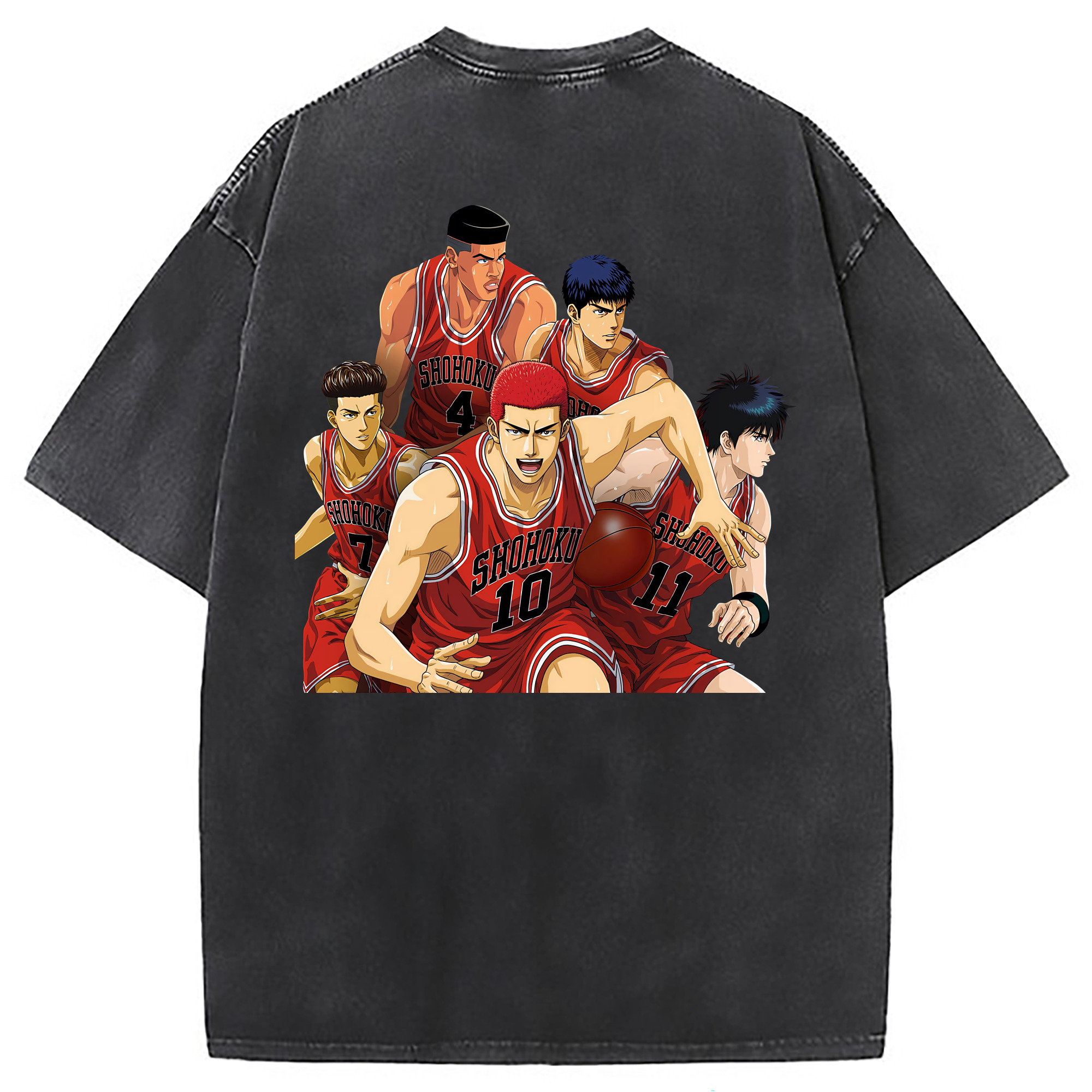 （画像用） SLAM DUNK／スラムダンク 綿100% ヴィンテージ風 半袖Tシャツ（背面プリント）