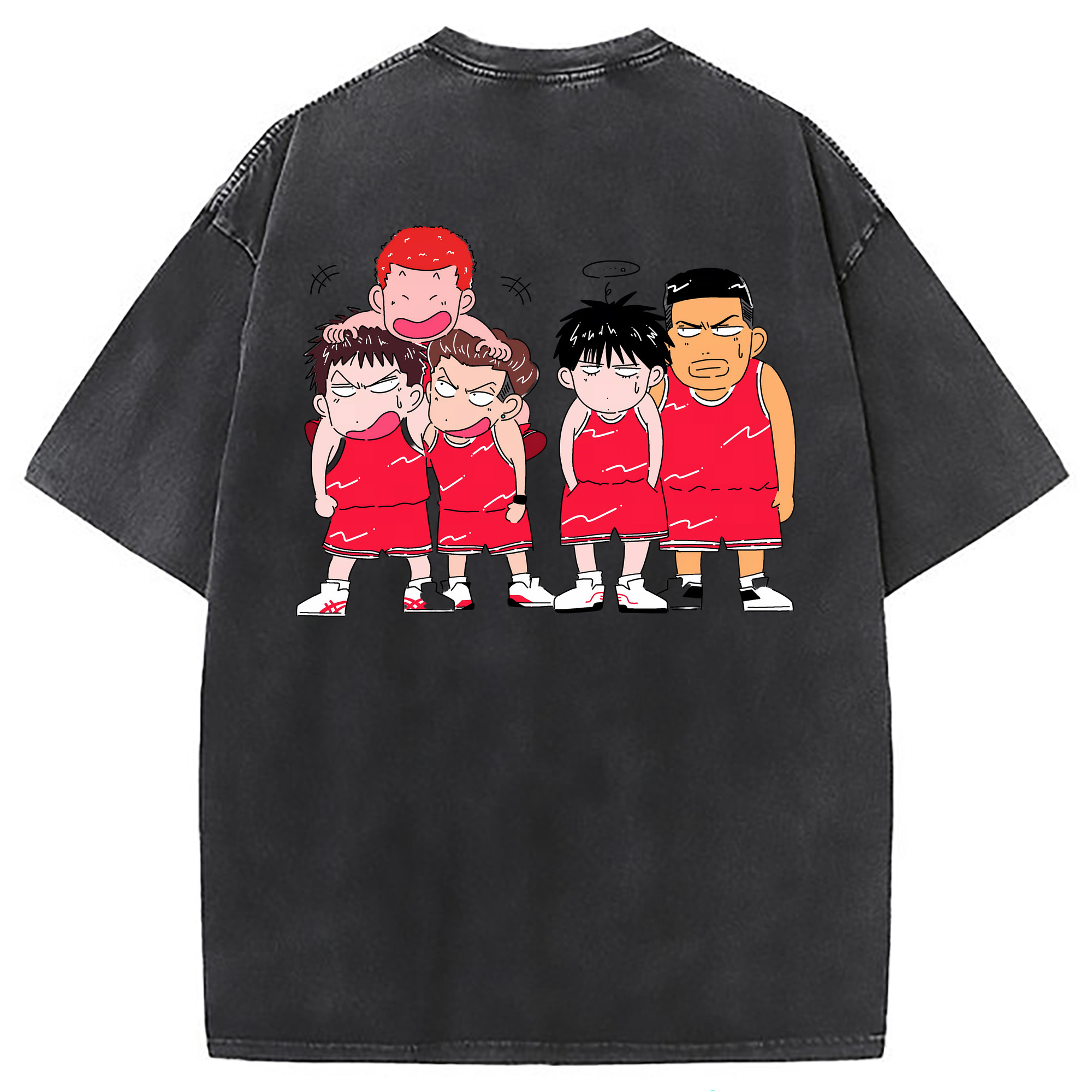 （画像用） SLAM DUNK／スラムダンク 綿100% ヴィンテージ風 半袖Tシャツ（背面プリント）