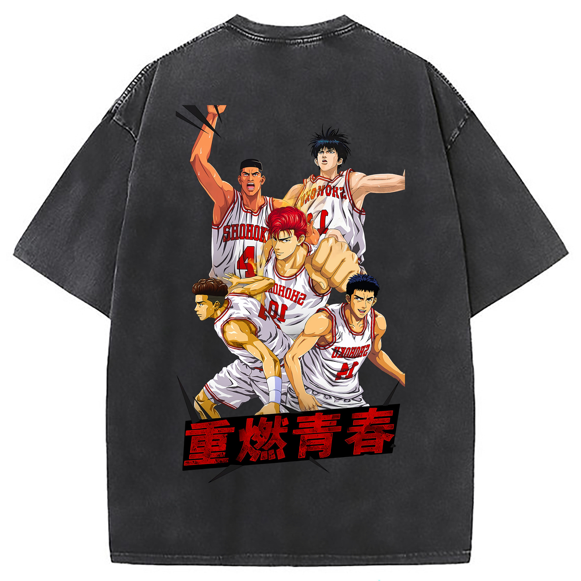 （画像用） SLAM DUNK／スラムダンク 綿100% ヴィンテージ風 半袖Tシャツ（背面プリント）