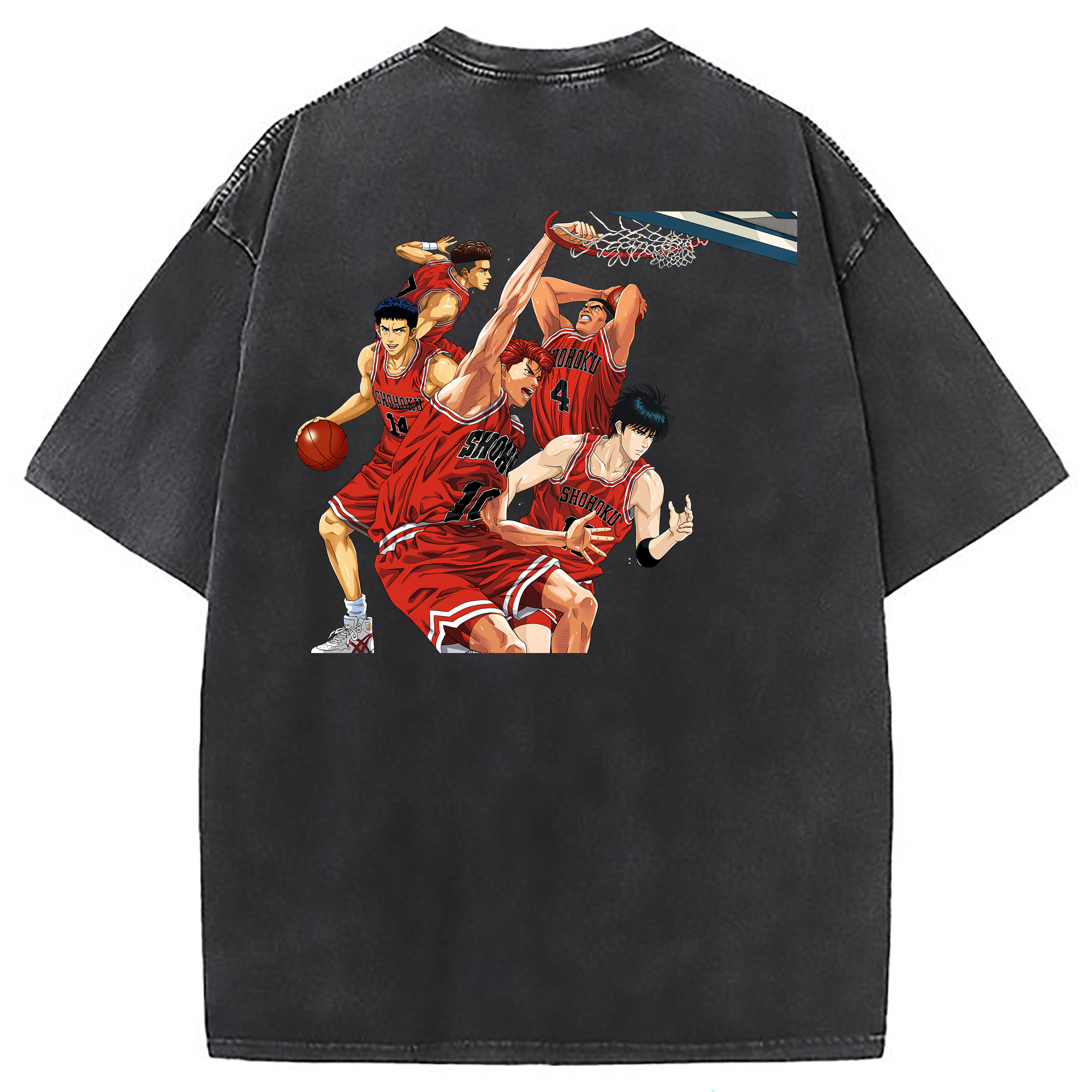 （画像用） SLAM DUNK／スラムダンク 綿100% ヴィンテージ風 半袖Tシャツ（背面プリント）