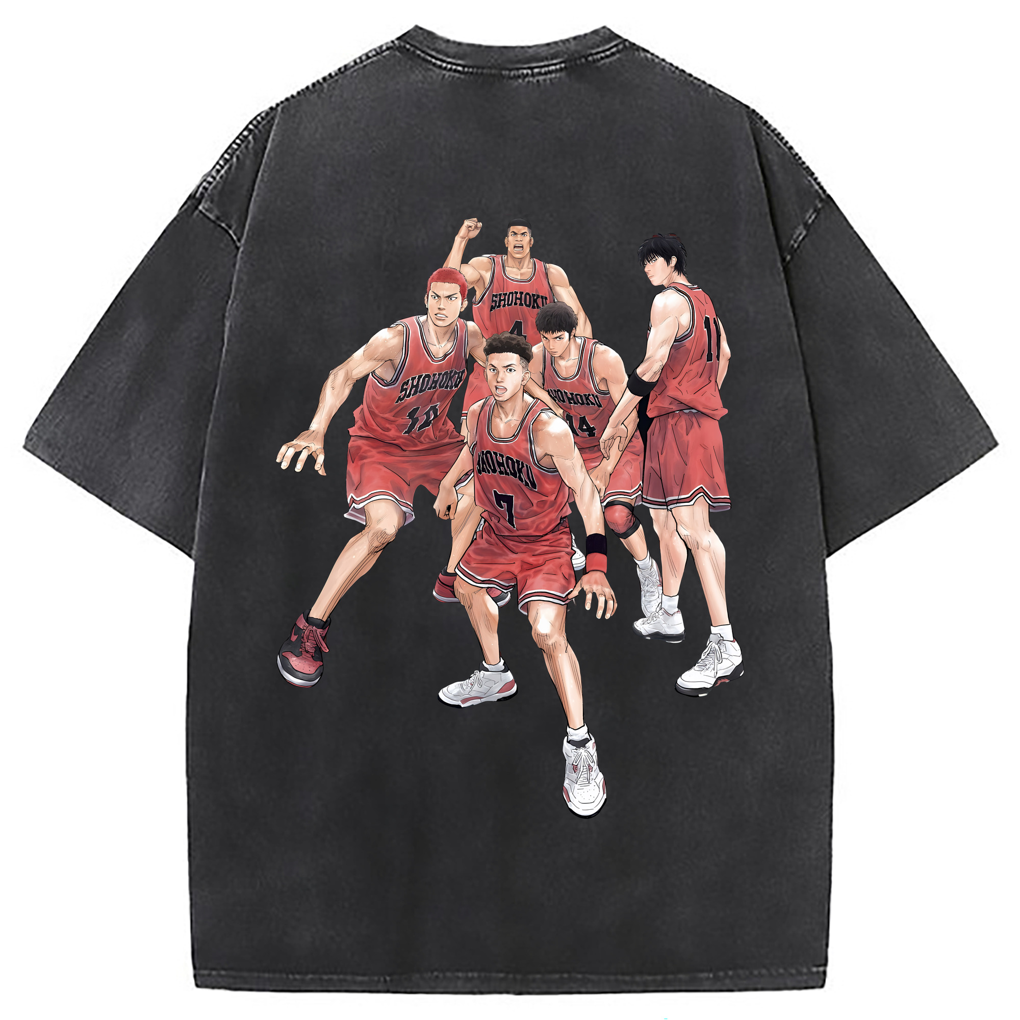（画像用） SLAM DUNK／スラムダンク 綿100% ヴィンテージ風 半袖Tシャツ（背面プリント）