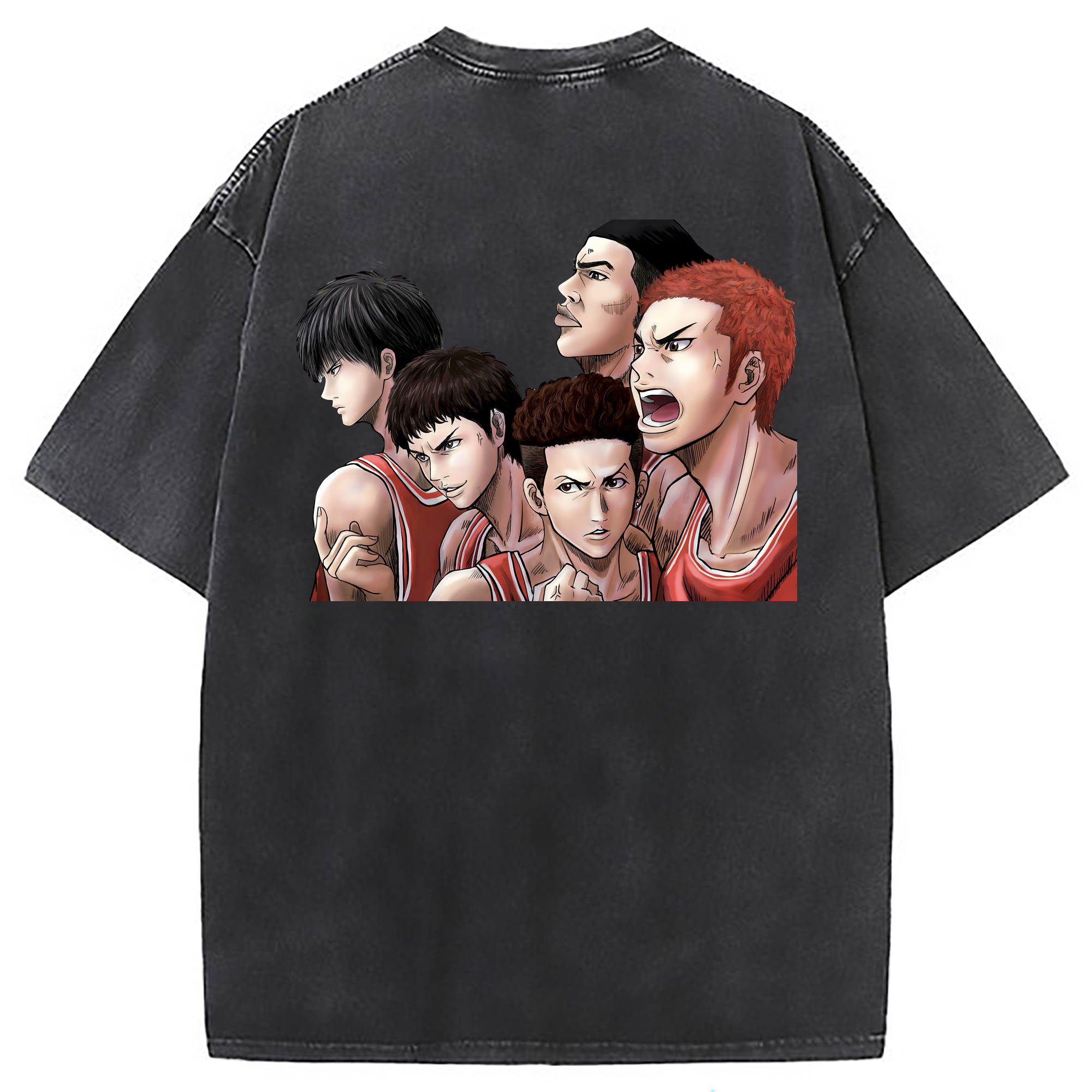 （画像用） SLAM DUNK／スラムダンク 綿100% ヴィンテージ風 半袖Tシャツ（背面プリント）