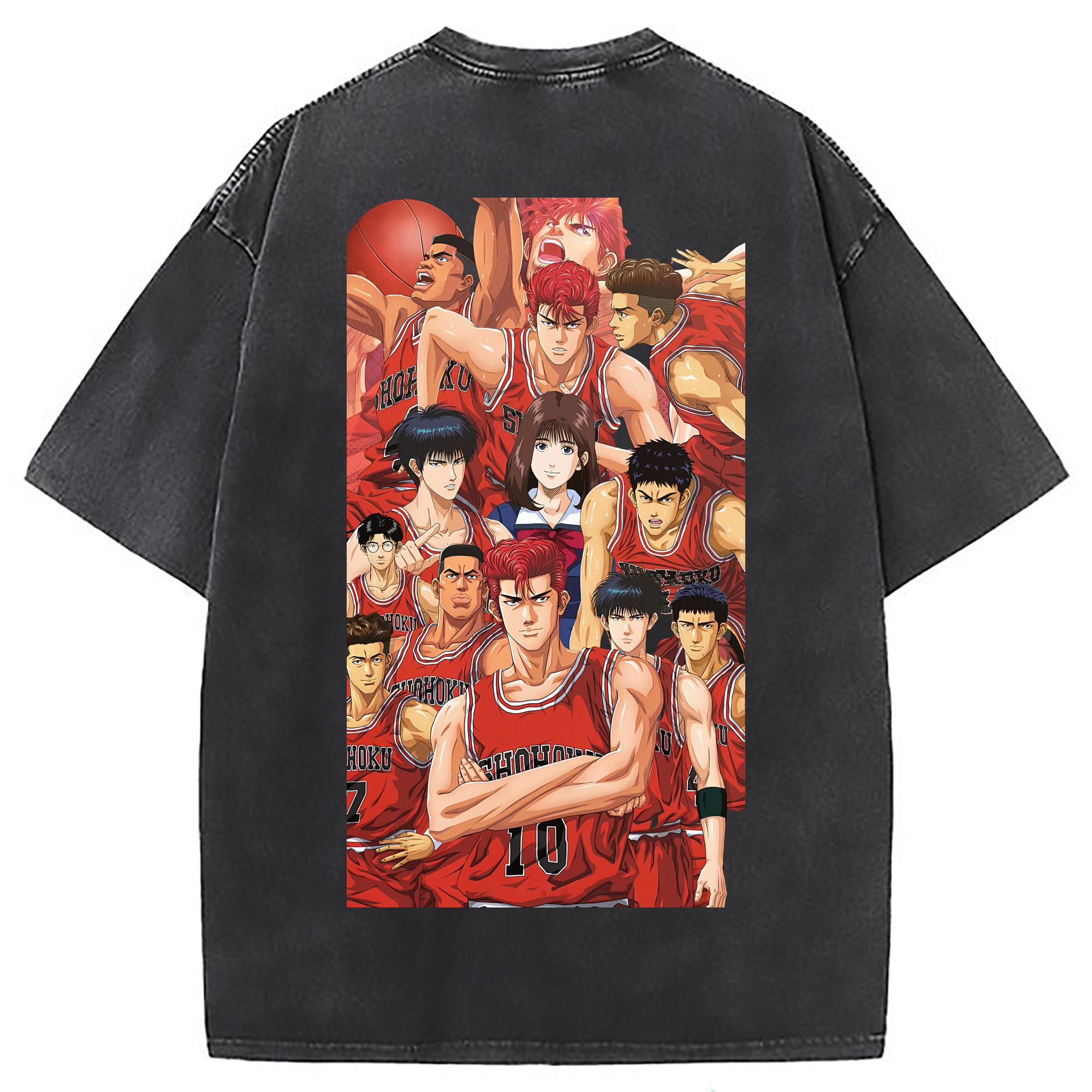 （画像用） SLAM DUNK／スラムダンク 綿100% ヴィンテージ風 半袖Tシャツ（背面プリント）