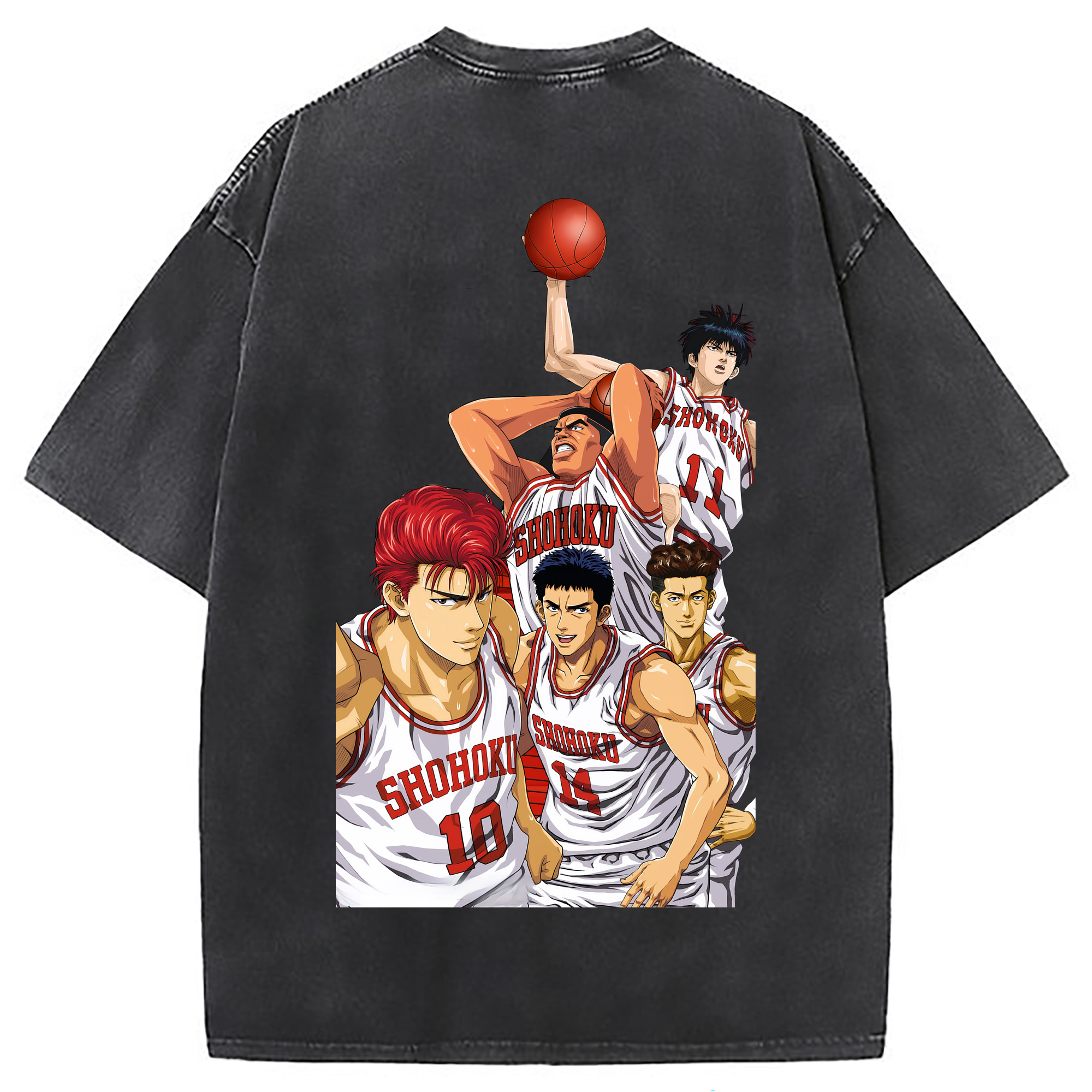 （画像用） SLAM DUNK／スラムダンク 綿100% ヴィンテージ風 半袖Tシャツ（背面プリント）