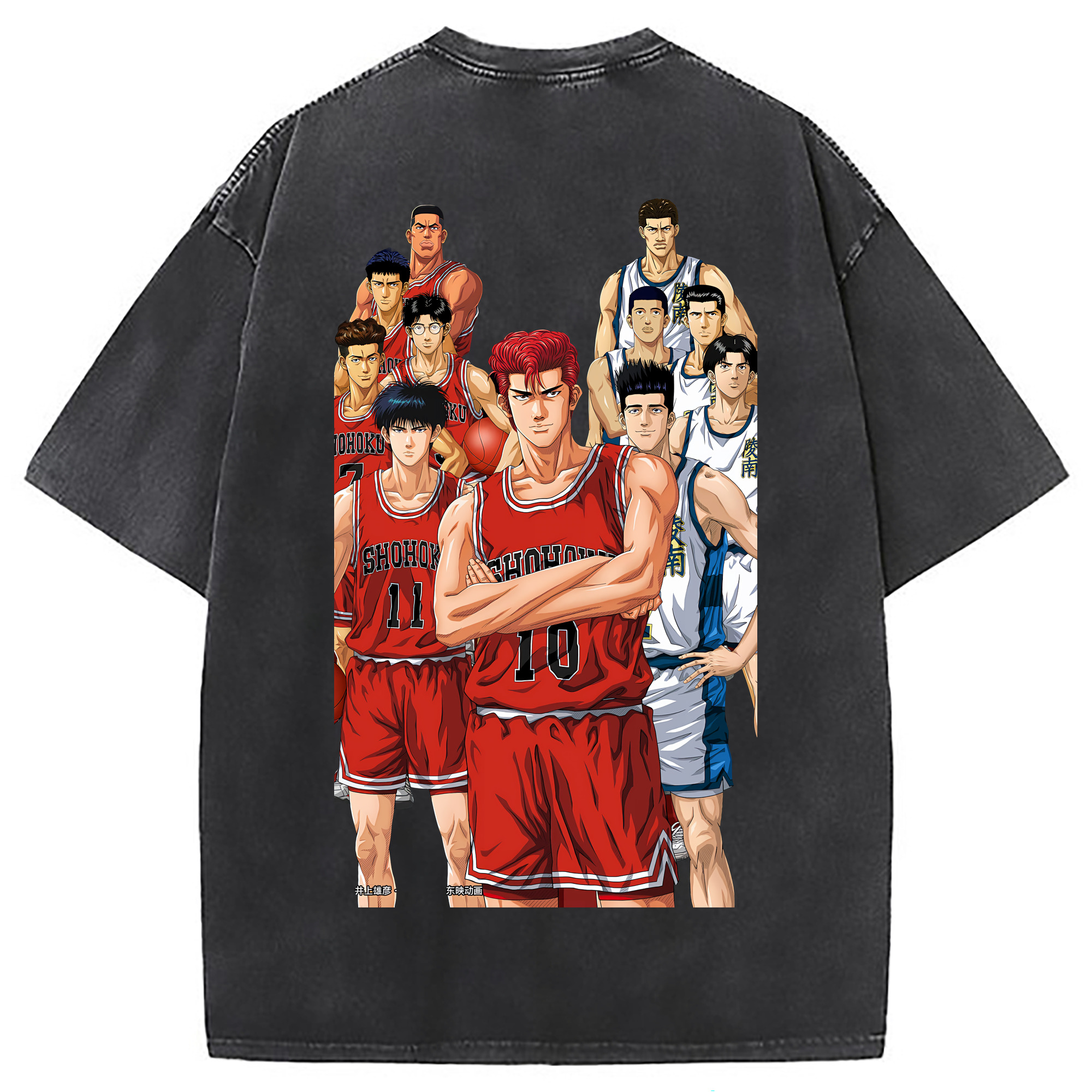 （画像用） SLAM DUNK／スラムダンク 綿100% ヴィンテージ風 半袖Tシャツ（背面プリント）