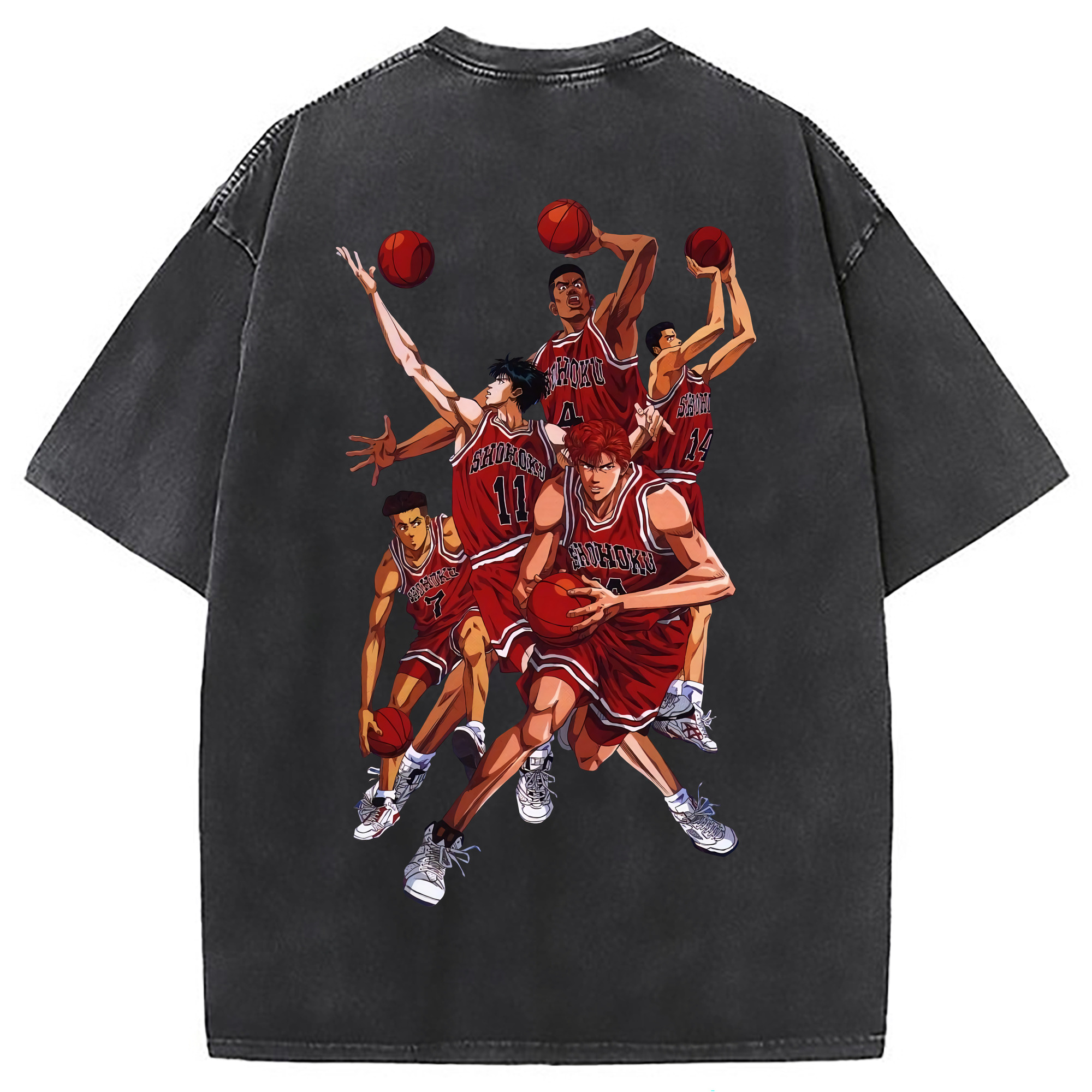 （画像用） SLAM DUNK／スラムダンク 綿100% ヴィンテージ風 半袖Tシャツ（背面プリント）