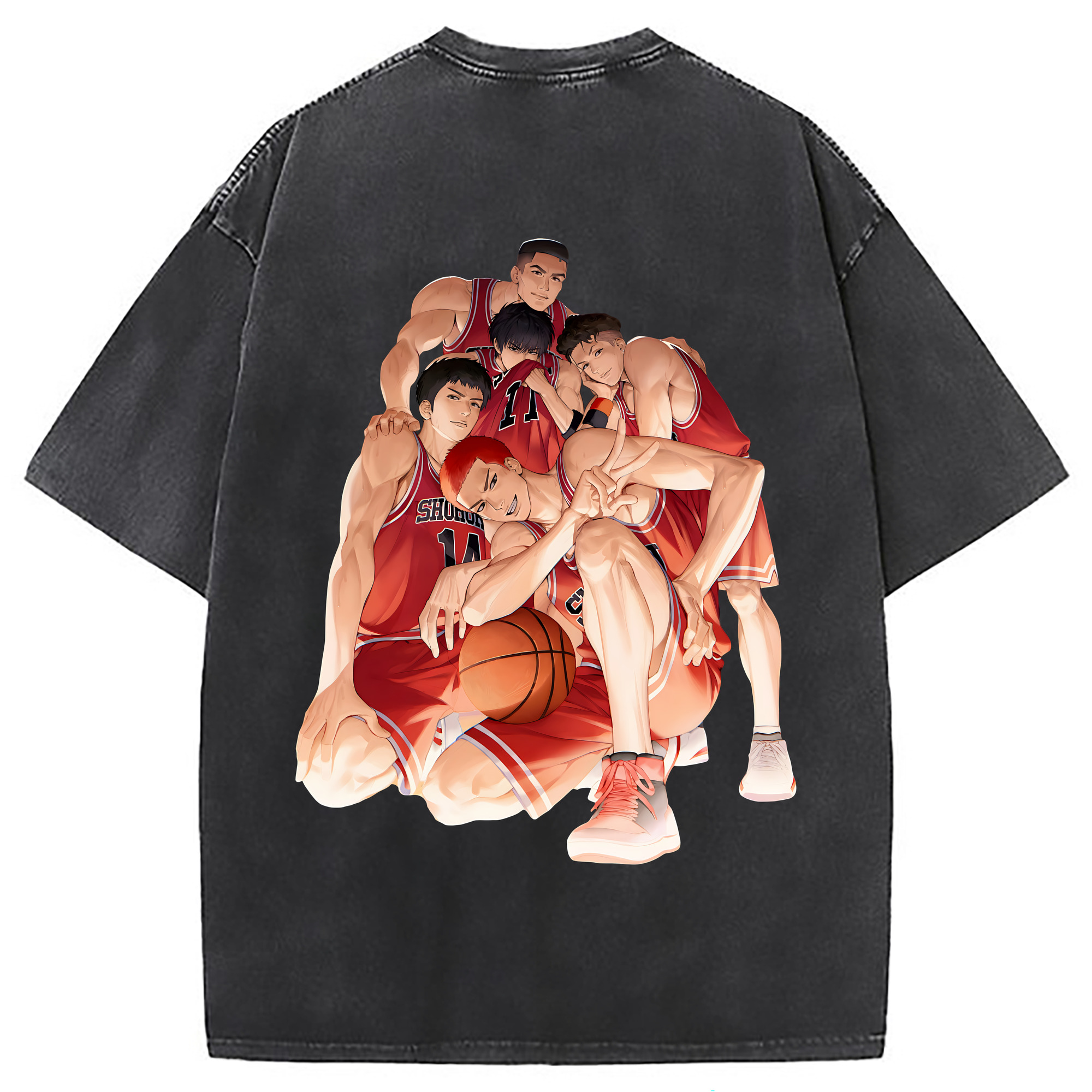 （画像用） SLAM DUNK／スラムダンク 綿100% ヴィンテージ風 半袖Tシャツ（背面プリント）