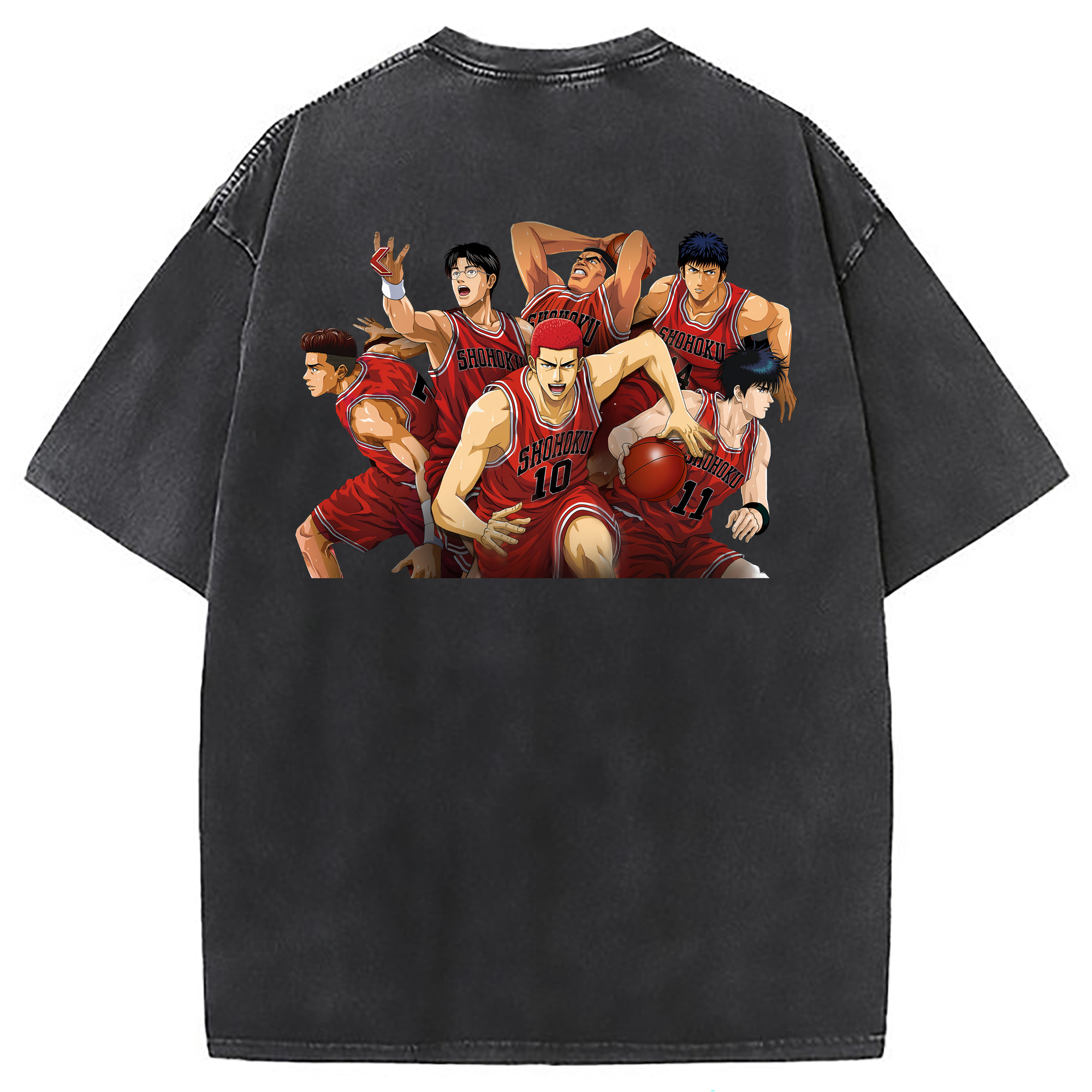 （画像用） SLAM DUNK／スラムダンク 綿100% ヴィンテージ風 半袖Tシャツ（背面プリント）