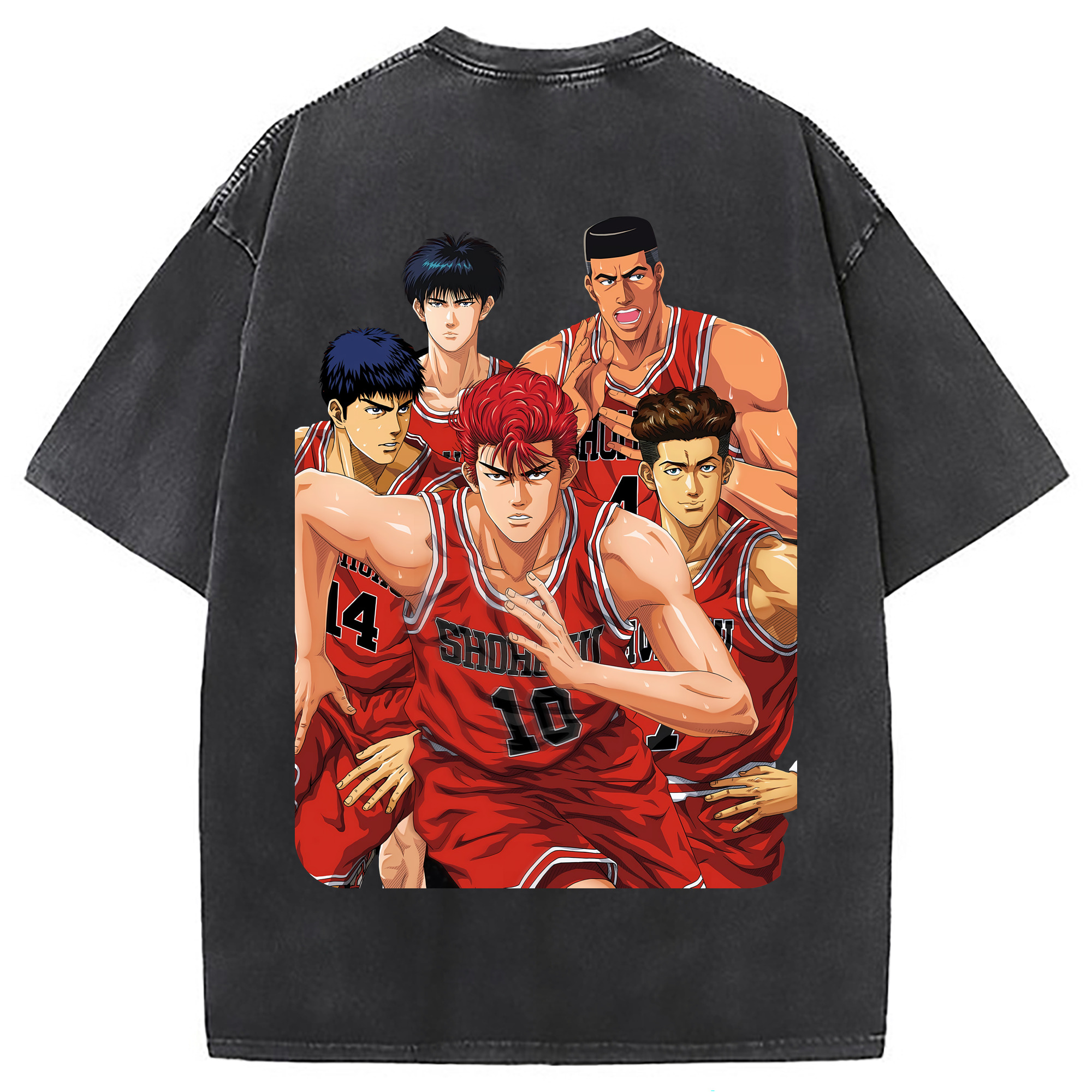 （画像用） SLAM DUNK／スラムダンク 綿100% ヴィンテージ風 半袖Tシャツ（背面プリント）