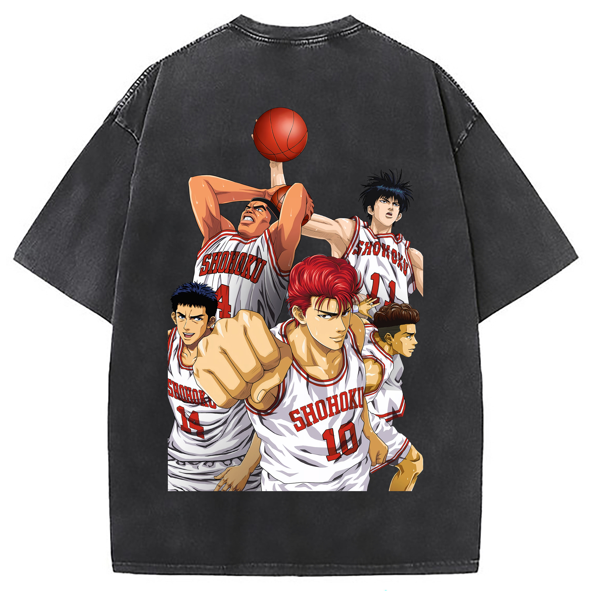（画像用） SLAM DUNK／スラムダンク 綿100% ヴィンテージ風 半袖Tシャツ（背面プリント）