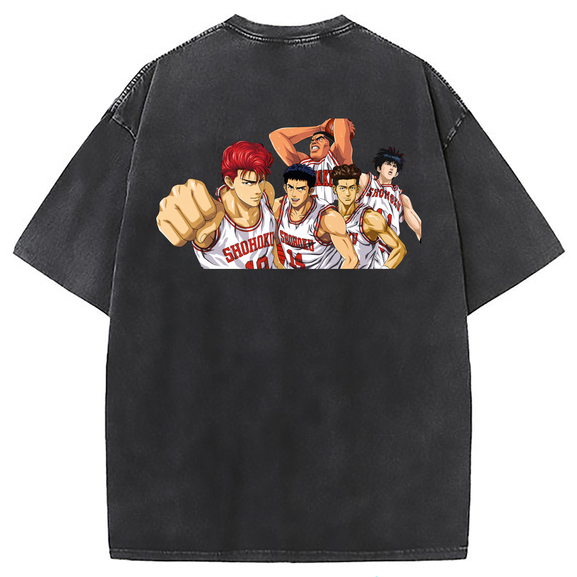 （画像用） SLAM DUNK／スラムダンク 綿100% ヴィンテージ風 半袖Tシャツ（背面プリント）