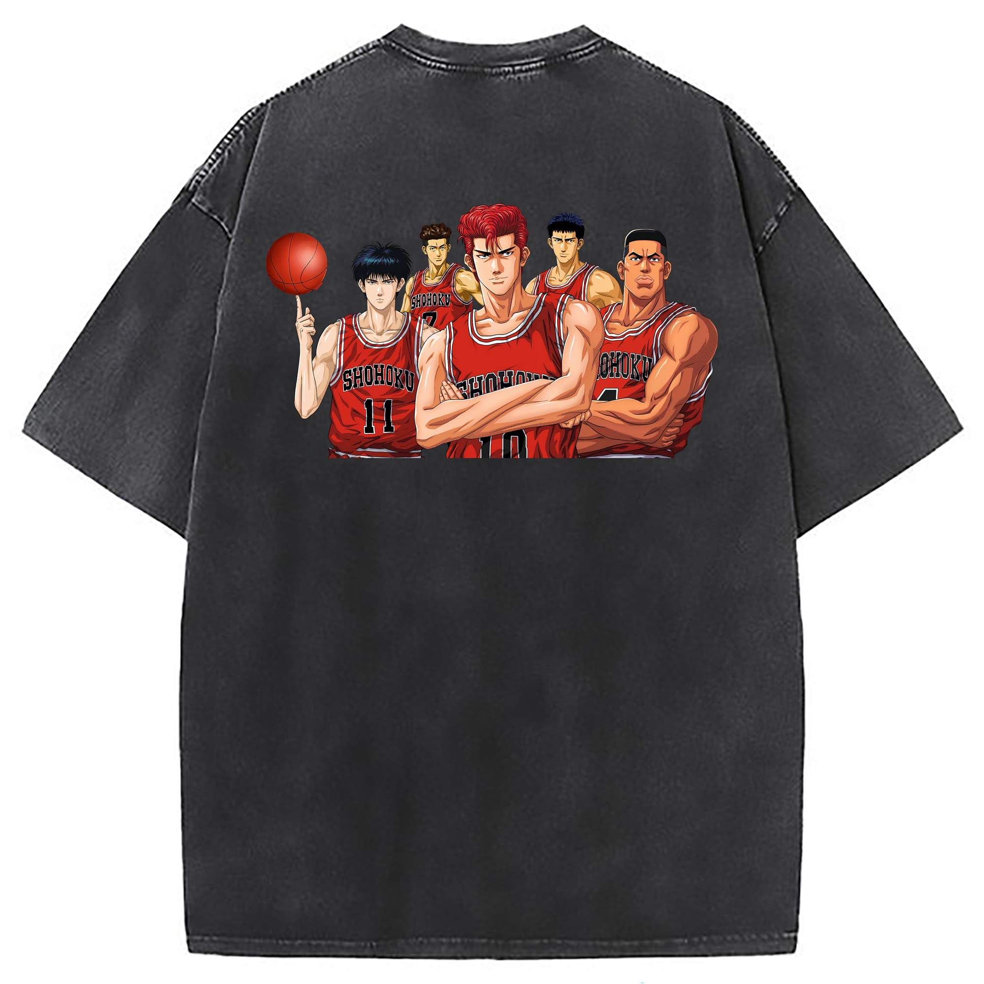 （画像用） SLAM DUNK／スラムダンク 綿100% ヴィンテージ風 半袖Tシャツ（背面プリント）