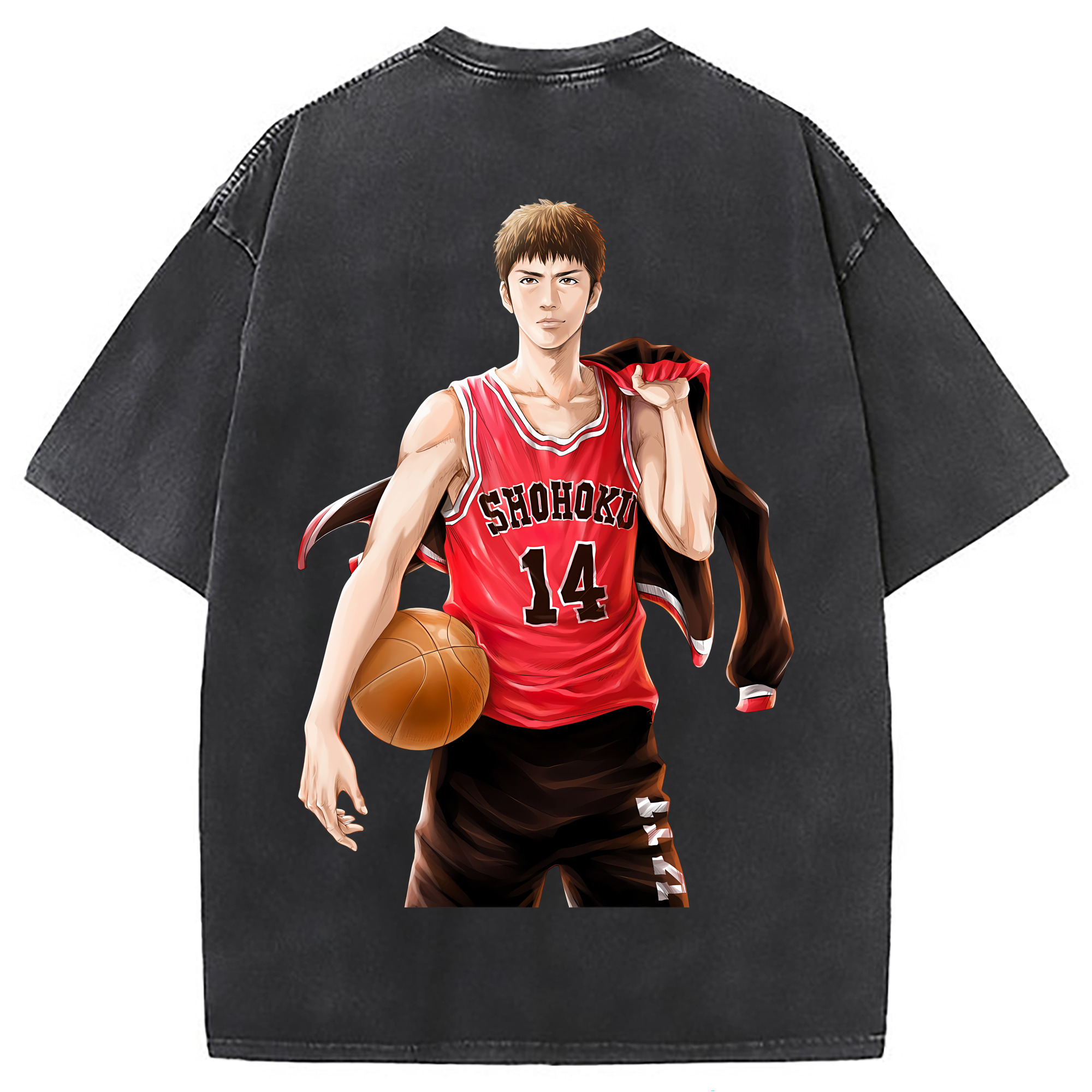 （画像用） SLAM DUNK／スラムダンク 綿100% ヴィンテージ風 半袖Tシャツ（背面プリント）