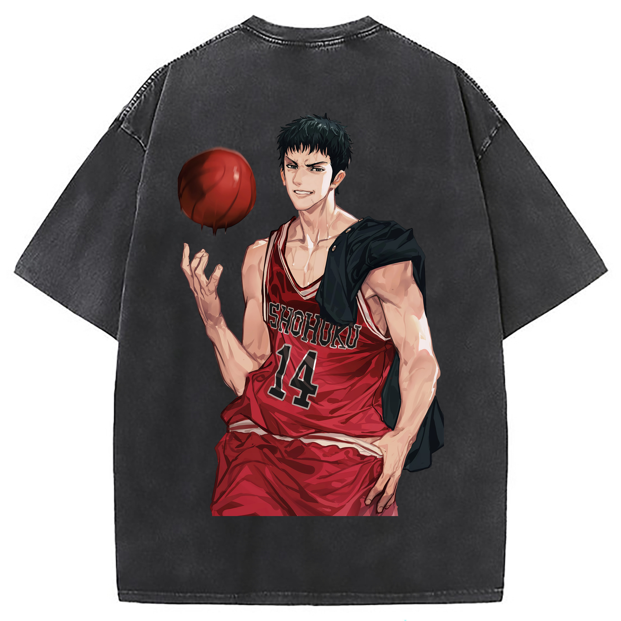 （画像用） SLAM DUNK／スラムダンク 綿100% ヴィンテージ風 半袖Tシャツ（背面プリント）