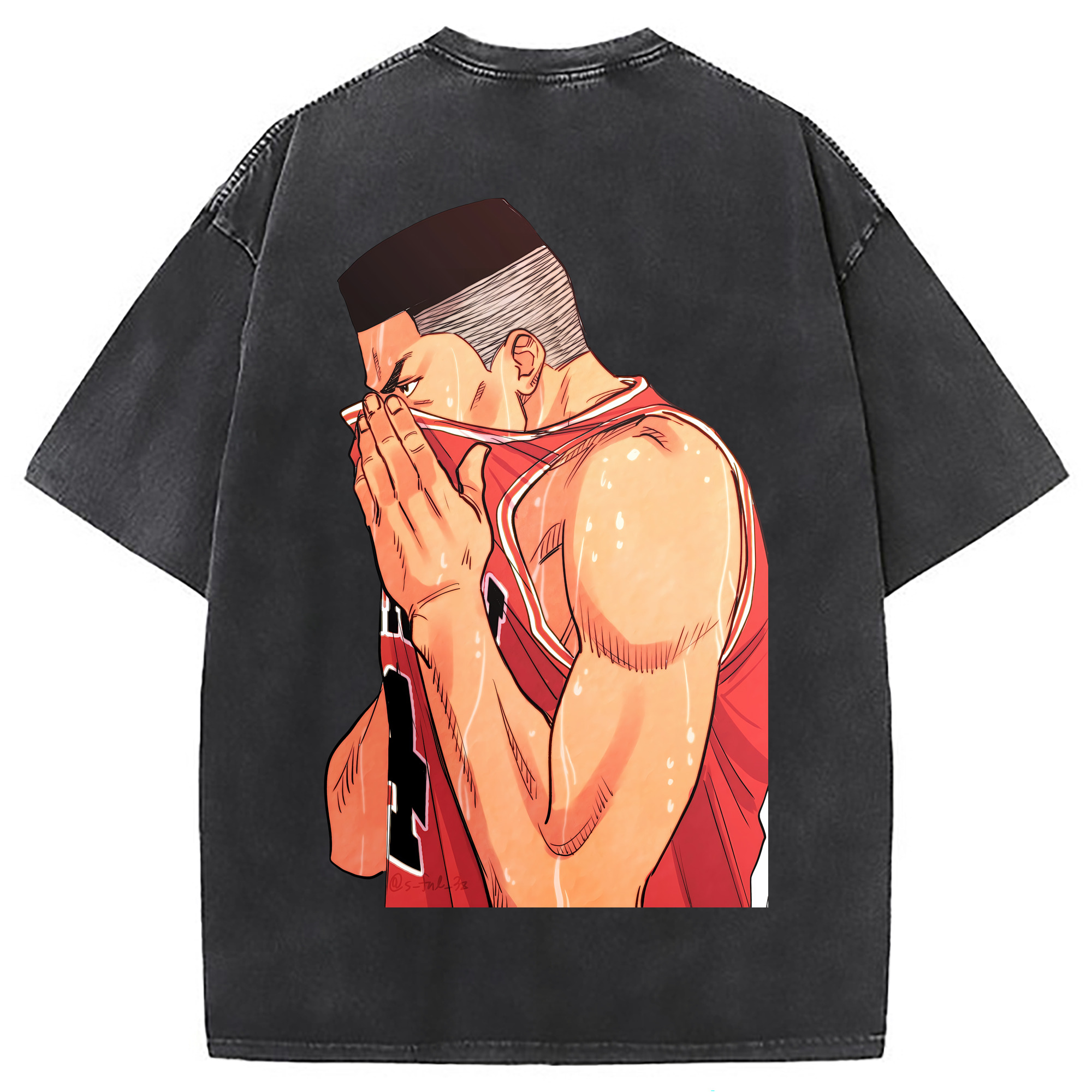（画像用） SLAM DUNK／スラムダンク 綿100% ヴィンテージ風 半袖Tシャツ（背面プリント）