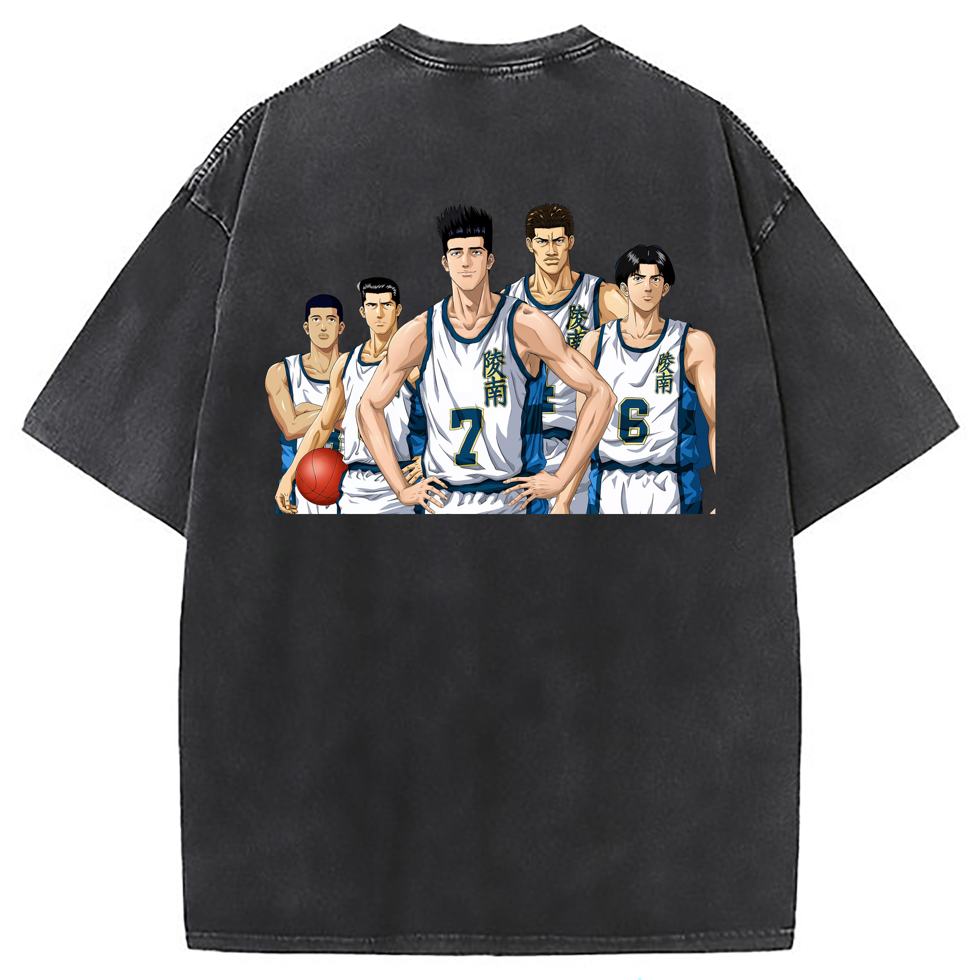（画像用） SLAM DUNK／スラムダンク 綿100% ヴィンテージ風 半袖Tシャツ（背面プリント）