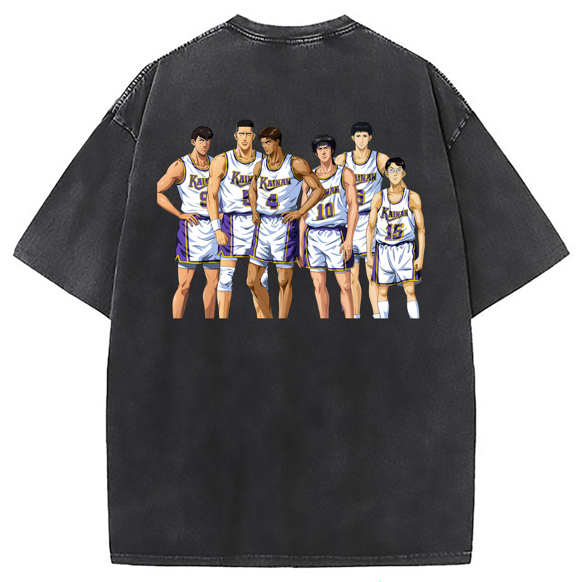 （画像用） SLAM DUNK／スラムダンク 綿100% ヴィンテージ風 半袖Tシャツ（背面プリント）