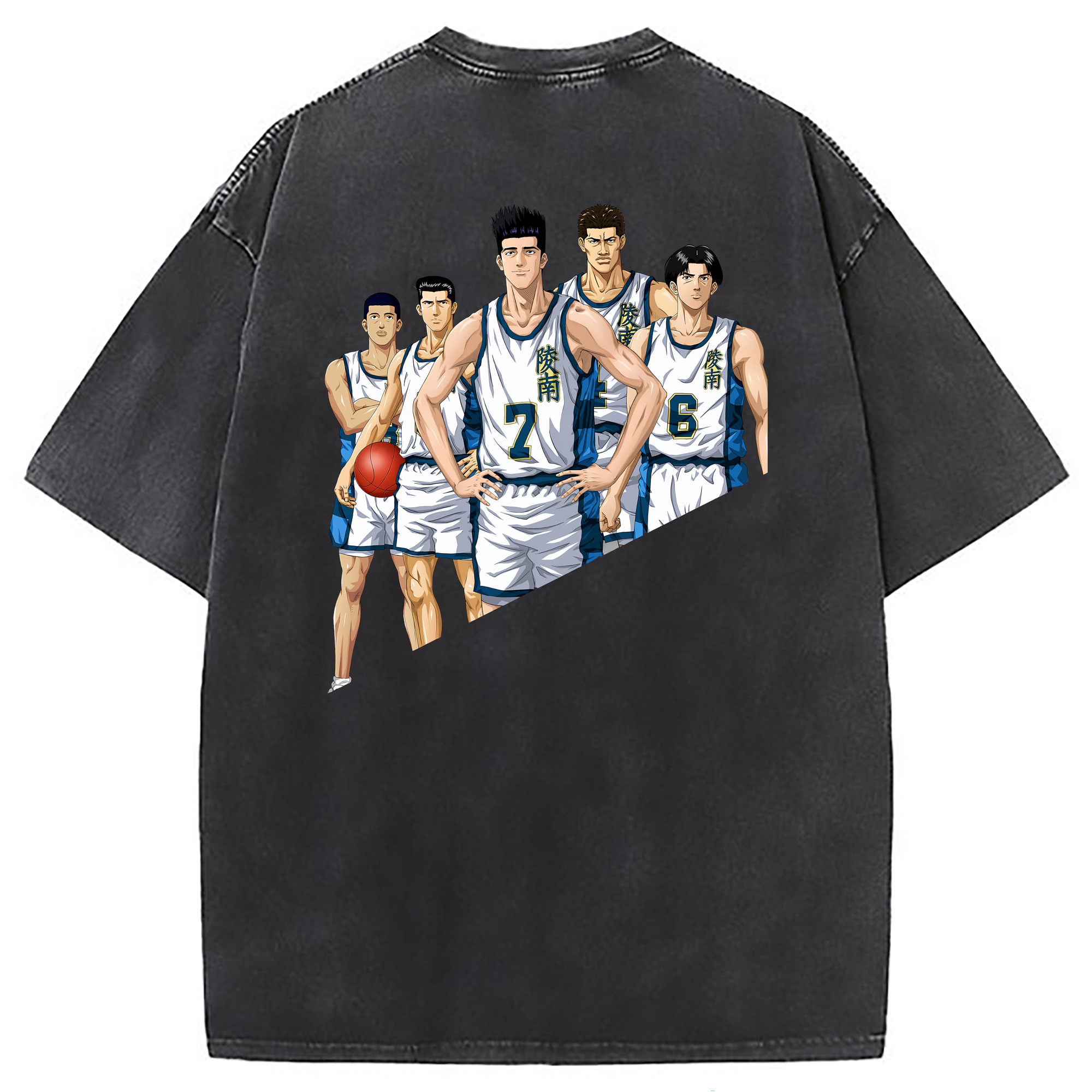 （画像用） SLAM DUNK／スラムダンク 綿100% ヴィンテージ風 半袖Tシャツ（背面プリント）
