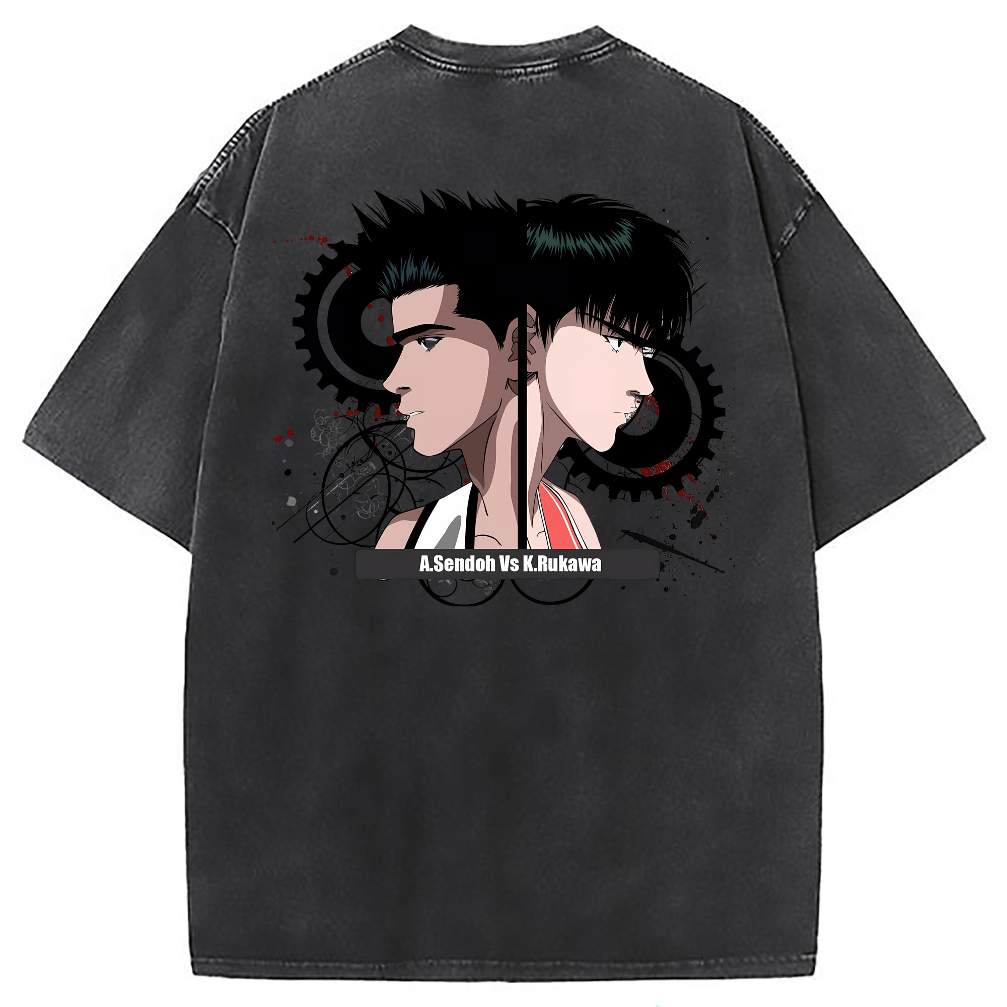 （画像用） SLAM DUNK／スラムダンク 綿100% ヴィンテージ風 半袖Tシャツ（背面プリント）