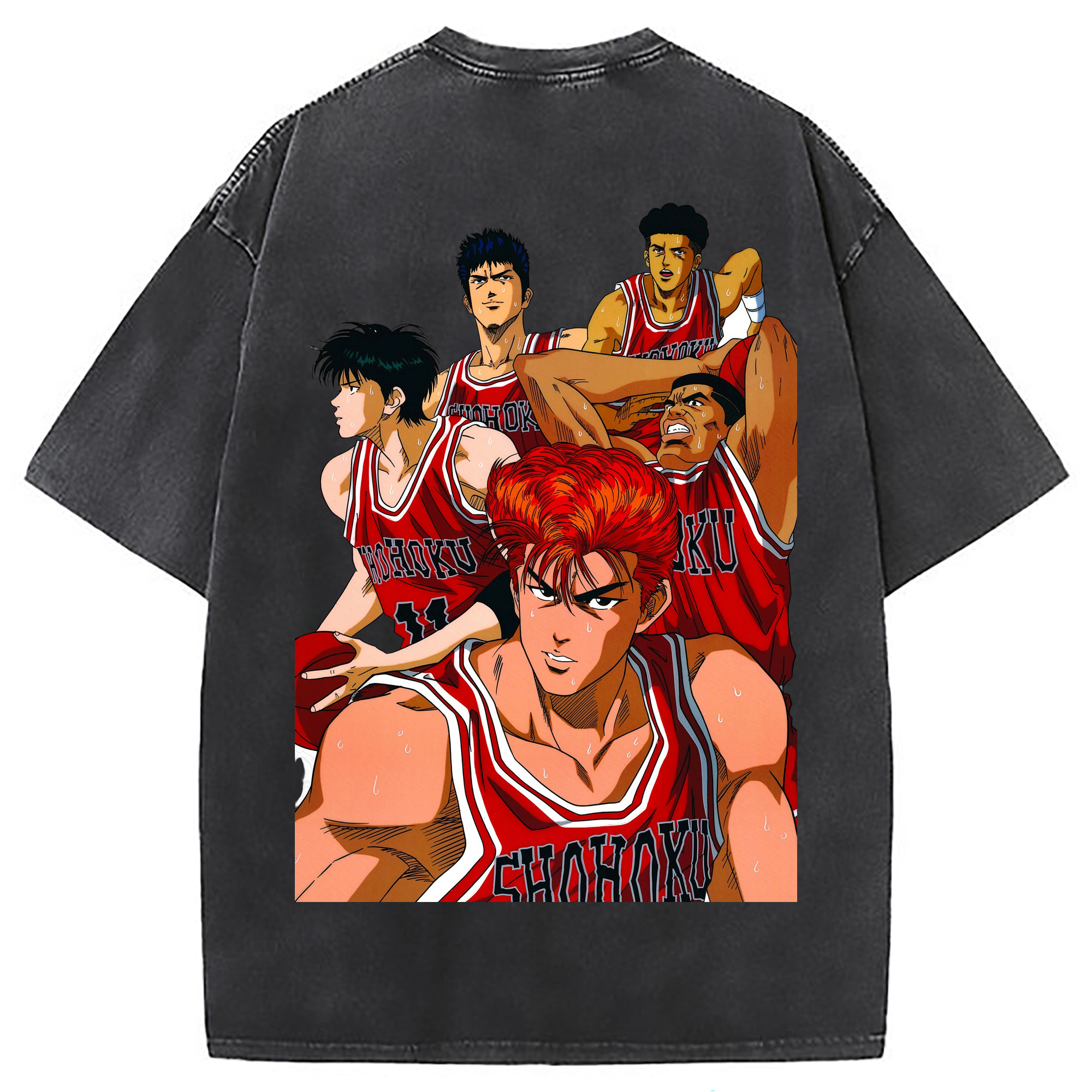 （画像用） SLAM DUNK／スラムダンク 綿100% ヴィンテージ風 半袖Tシャツ（背面プリント）