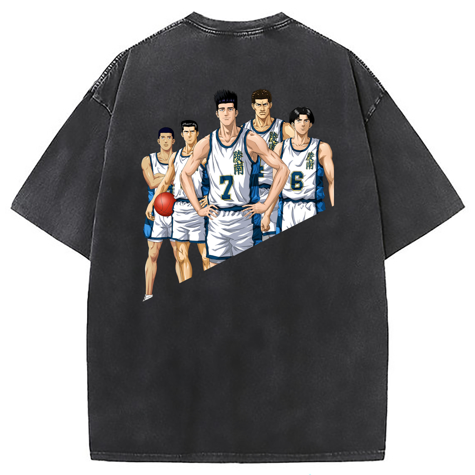（画像用） SLAM DUNK／スラムダンク 綿100% ヴィンテージ風 半袖Tシャツ（背面プリント）