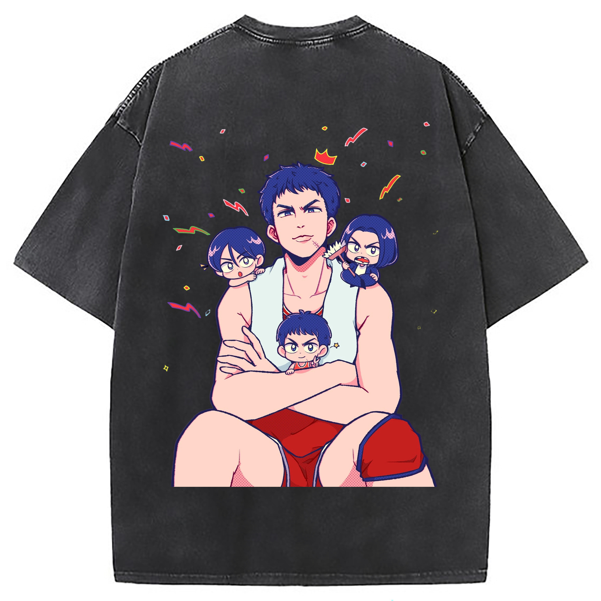 （画像用） SLAM DUNK／スラムダンク 綿100% ヴィンテージ風 半袖Tシャツ（背面プリント）